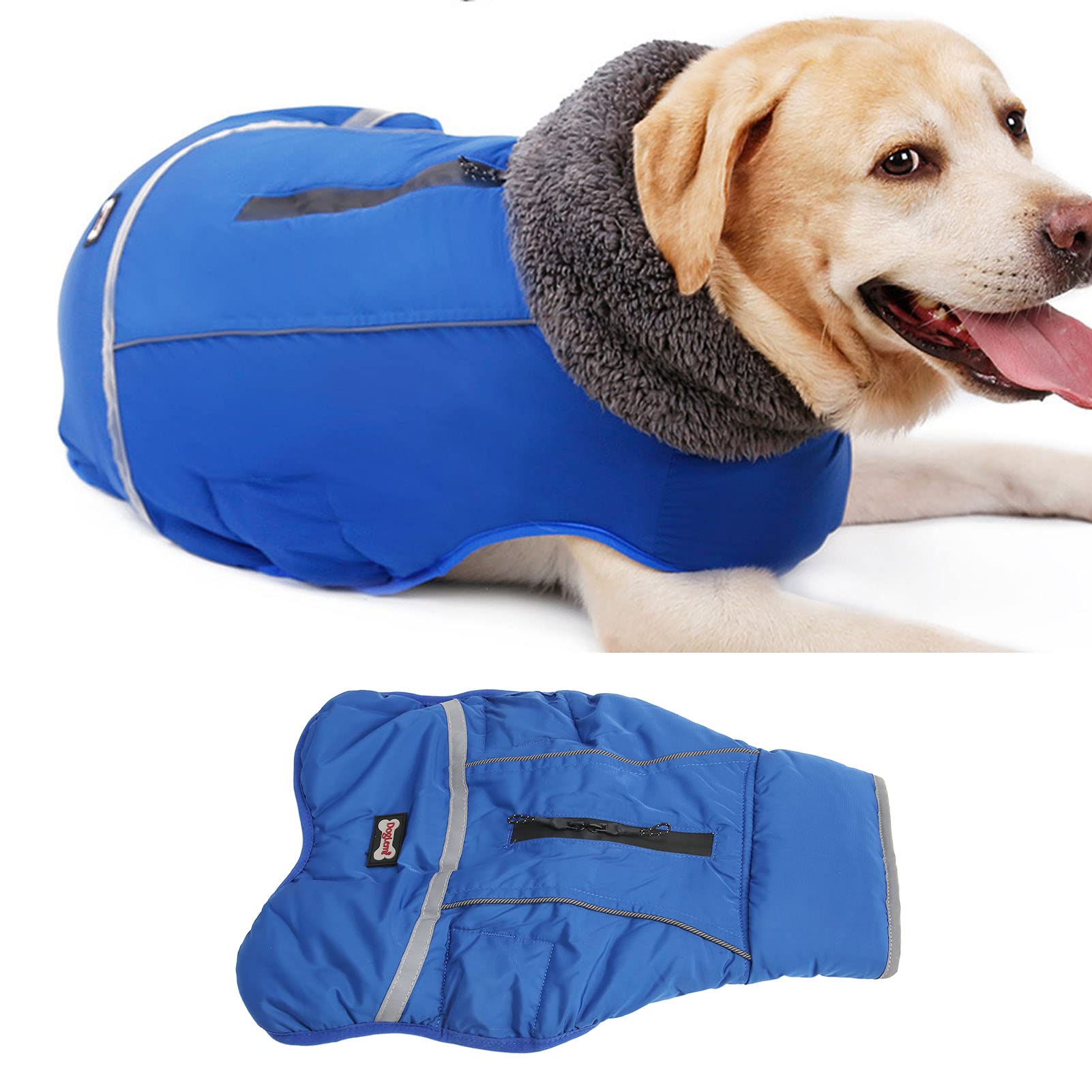 **Pssopp Reflective Waterproof Winter Dog Coat - Thickened Warm Hoodie Jacket for Small & Large Dogs - Ideal for Cold Weather, Snow, and Outdoor Adventures**