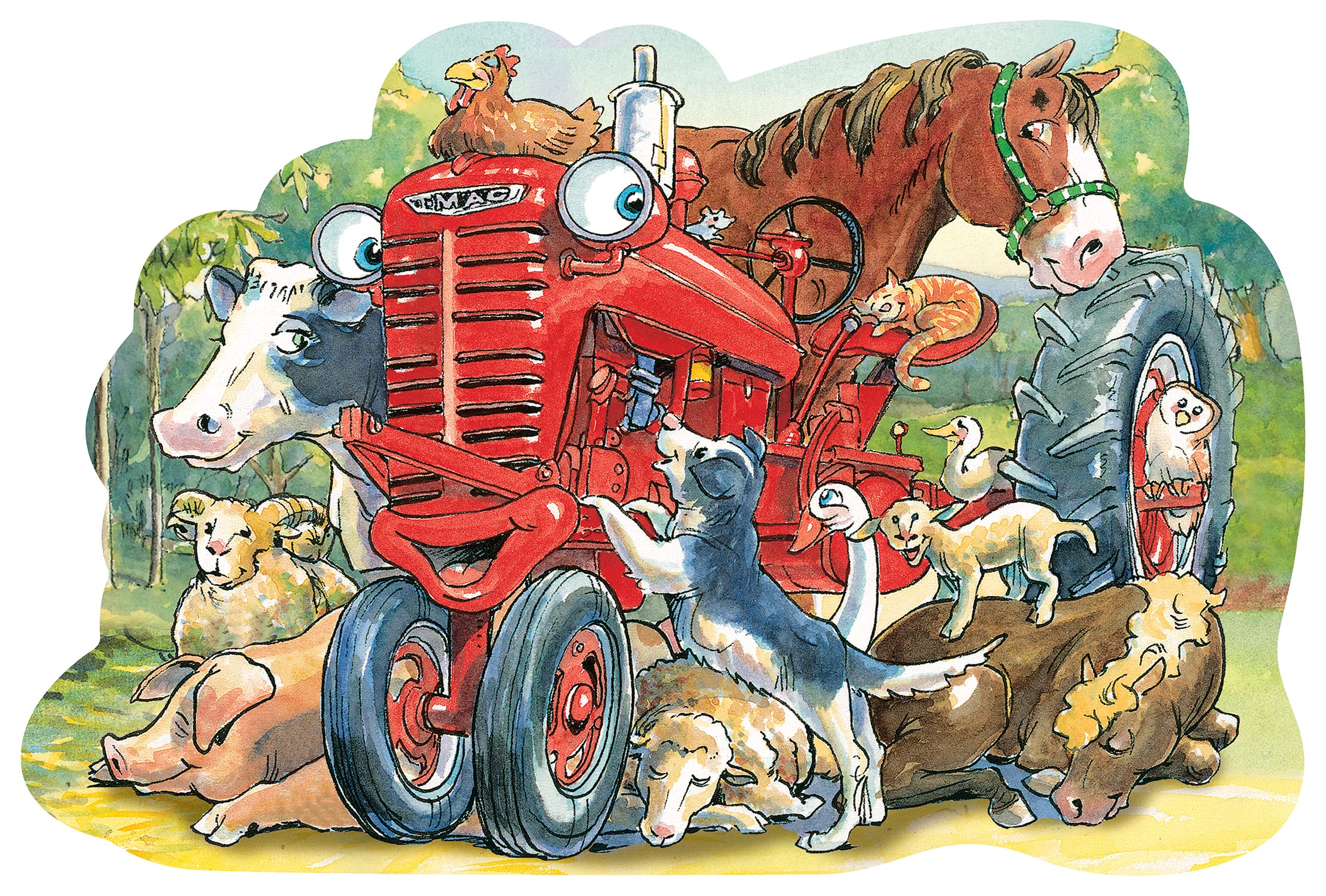 MasterPieces Jumbo 36-Piece Floor Puzzle for Kids - Tractor Mac Farm Shaped Jigsaw Puzzle (3ft x 2ft) - Educational Farm Animal Toy for Toddlers & Preschoolers - Perfect for Playrooms, Classrooms & Family Game Nights