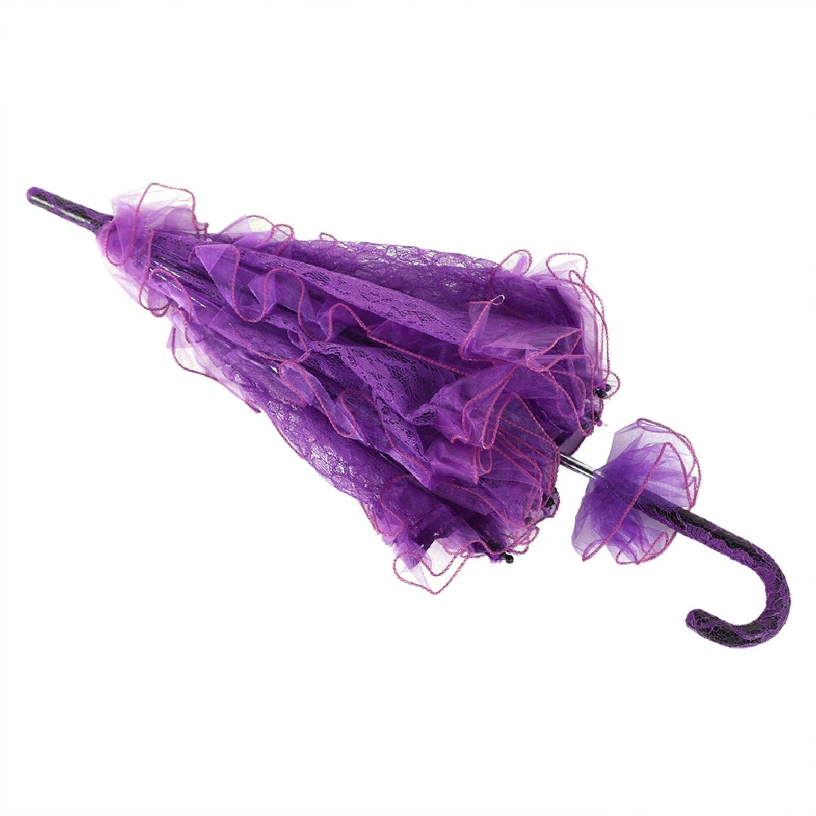 Elegant Purple Lace Wedding Umbrella - Stylish Bridal Photo Prop for Outdoor Ceremonies, Engagement Shoots & Vintage Themed Weddings