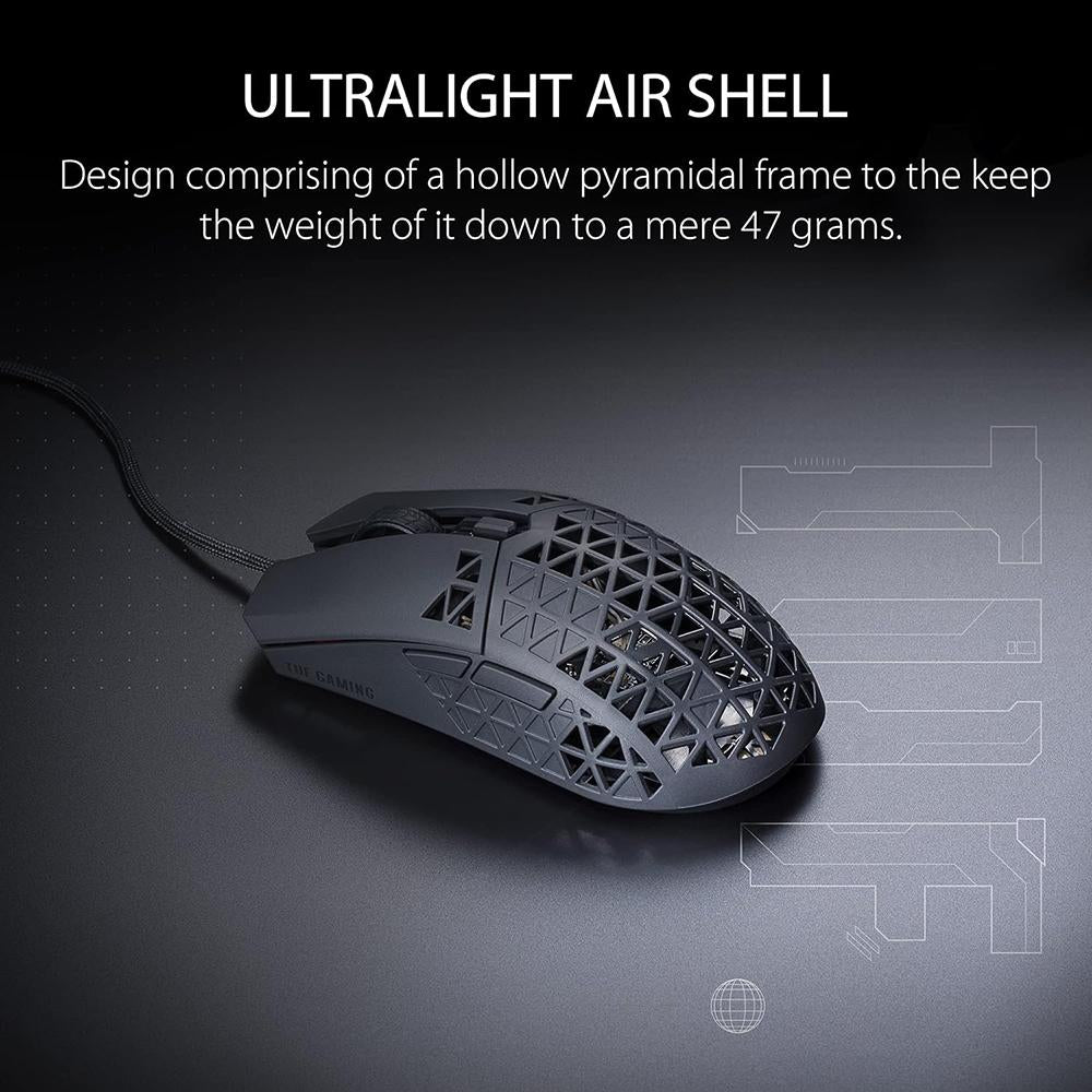 ASUS TUF Gaming M4 Air Wireless Mouse - Lightweight Ergonomic Gaming Mouse for PC, Laptop, Mac - 16000 DPI, RGB Lighting - Perfect for FPS, MOBA, and Office Work