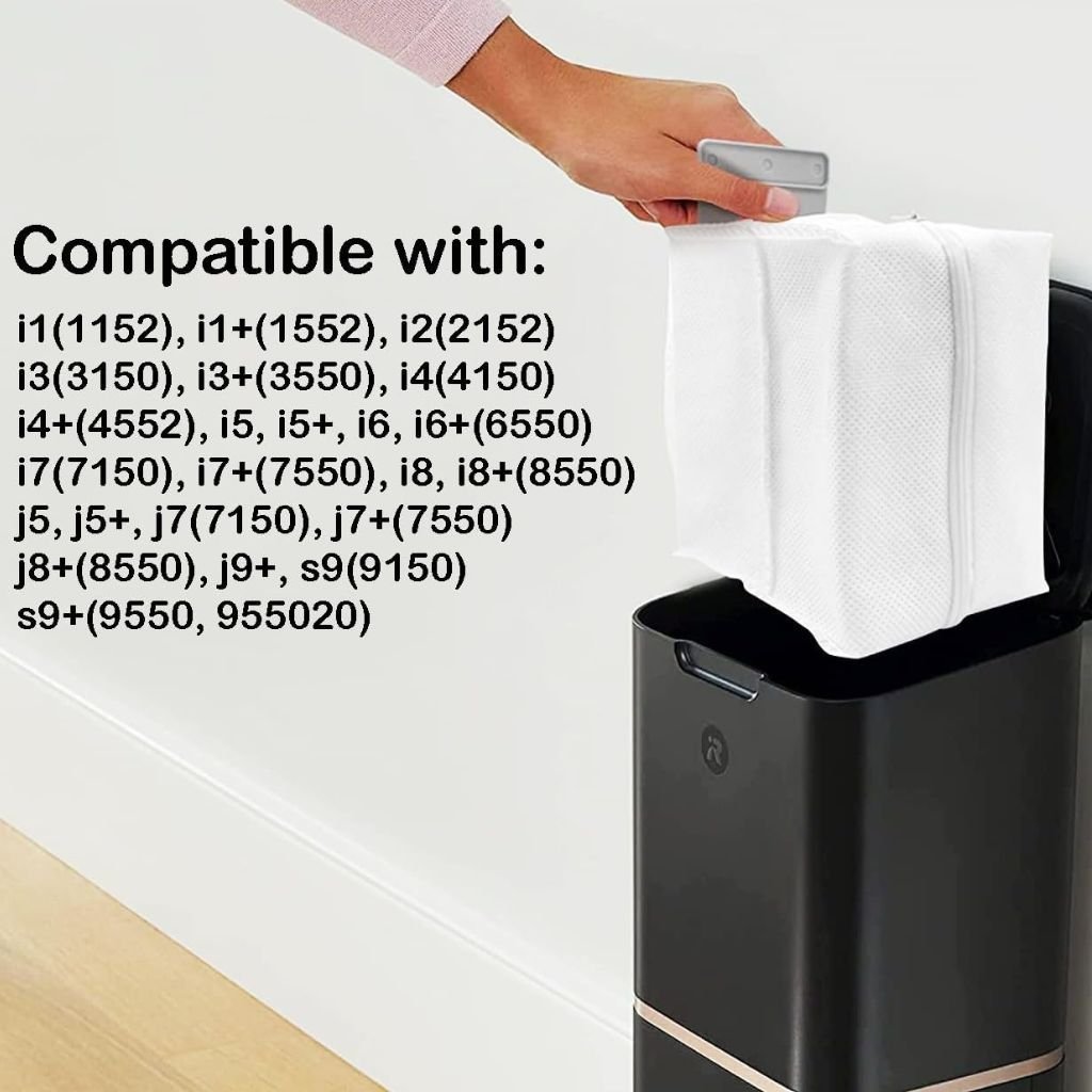 10-Pack iRobot Vacuum Dust Bags with Zipper - Compatible with i7, i3, E5, E6 & s9 Series - Replacement Filters for Robot Cleaners - Ideal for Home, Office & Pet Hair Cleaning