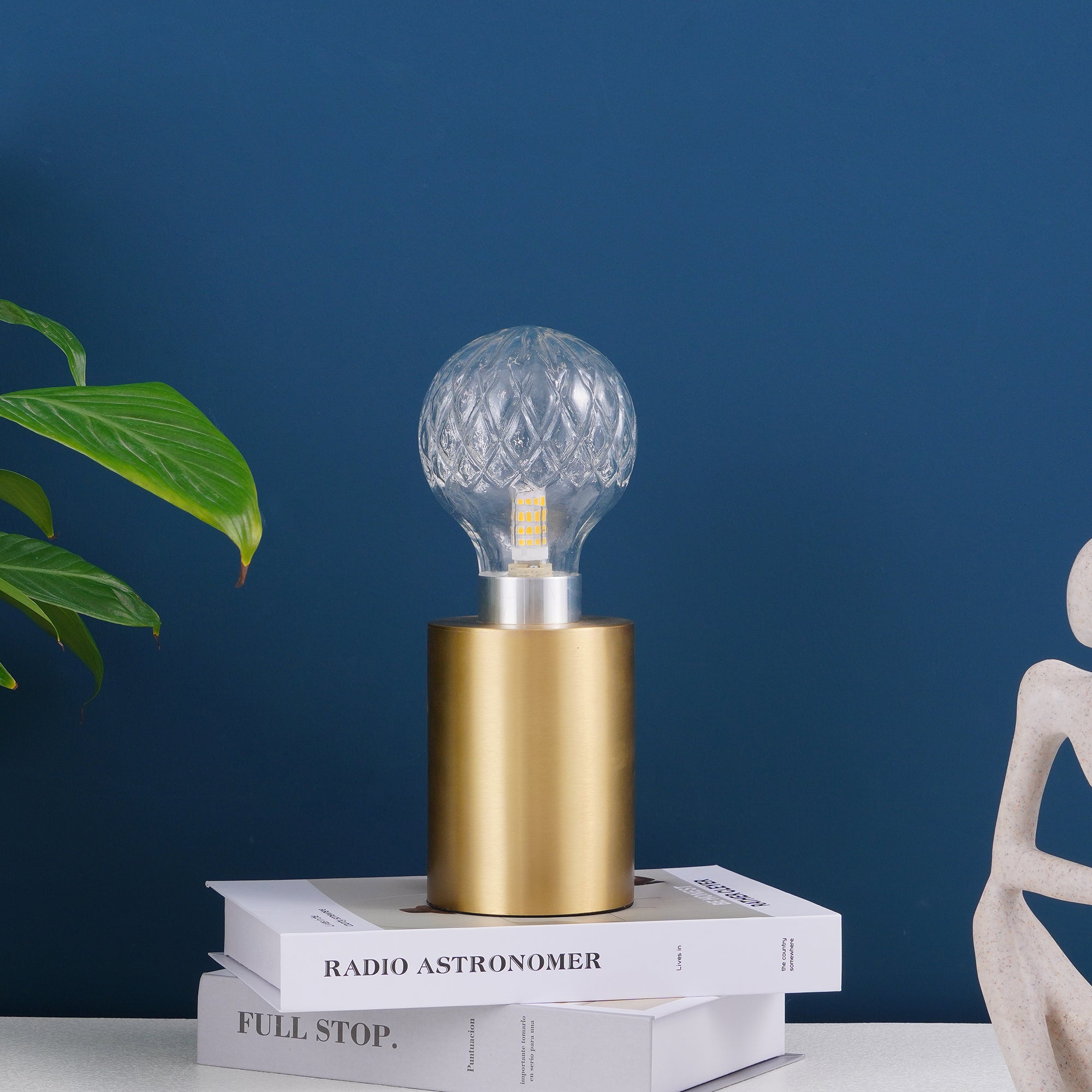 Elegant Crystal Bulb Table Lamp - Modern LED Bedside Light for Living Room, Bedroom, or Office Decor - Perfect for Reading, Relaxing, and Ambient Lighting