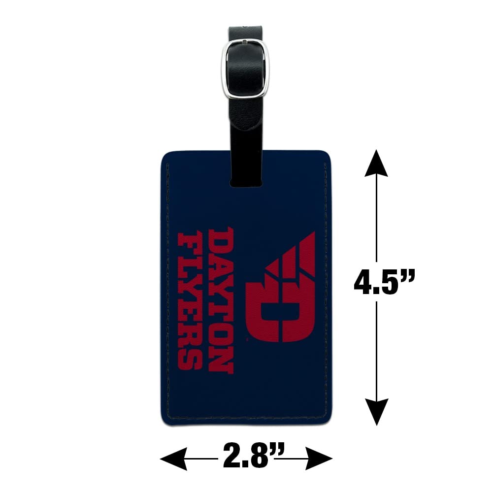 University of Dayton Genuine Leather Luggage Tag - Rectangle Secondary Carry-On ID Tag for Travel, Suitcases & Backpacks | Durable & Stylish Travel Accessory