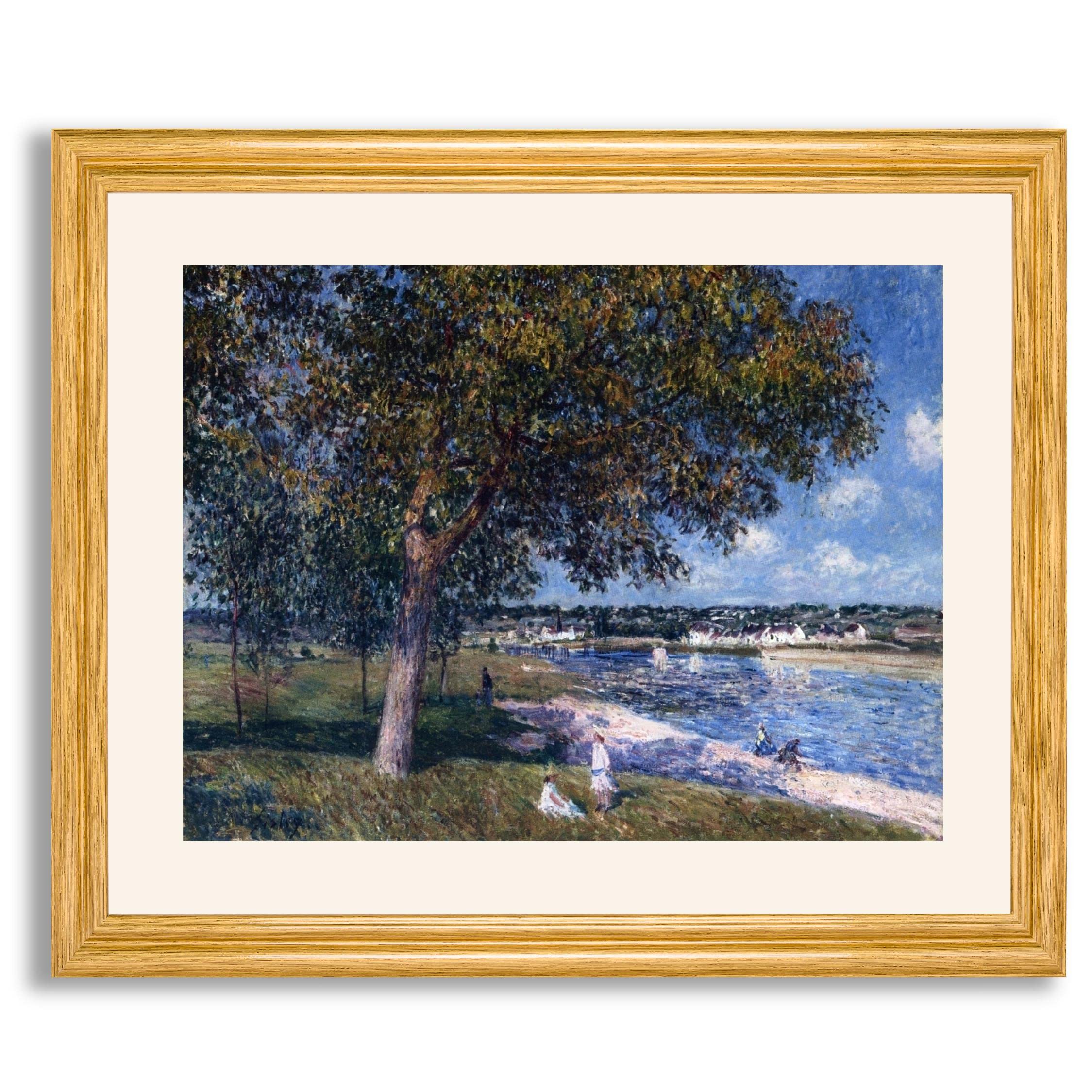 Alfred Sisley Walnut Tree in a Thomery Field Framed Art Print - Premium Canvas Wall Art Reproduction for Home & Office Decor - Perfect Gift for Art Lovers & Interior Design - Living Room, Bedroom, Study & Gallery Wall Display