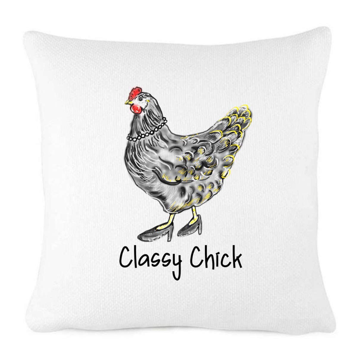 Funny Chicken Lover Gift - Vintage Farmhouse Throw Pillow Cover for Couch, Bed & Home Decor - Perfect Farm Animal Theme Decor for Living Room, Nursery & Country Style Houses