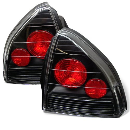 Euro Style Black Clear Tail Lights for Honda Prelude 1992-1996 | Replacement LED Brake Lights | Enhances Rear Visibility & Style for Night Driving & Car Shows