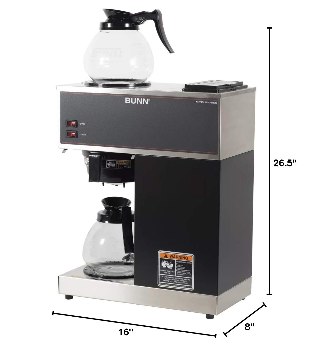 Bunn 33200 VPR 12 Cup Commercial Pourover Coffee Maker - Fast Brewing for Offices, Restaurants & Cafes - Durable Stainless Steel Design