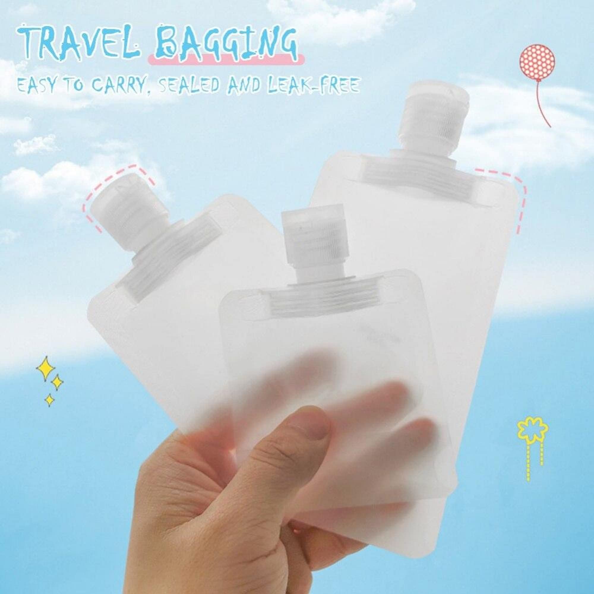 AUGEN Travel Leakproof Stand-Up Spout Containers (30ml/50ml/100ml) - Reusable Cosmetic Bottles for Toiletries, Lotion, Shampoo | Perfect for Air Travel, Gym & Outdoor Adventures (1 Set)