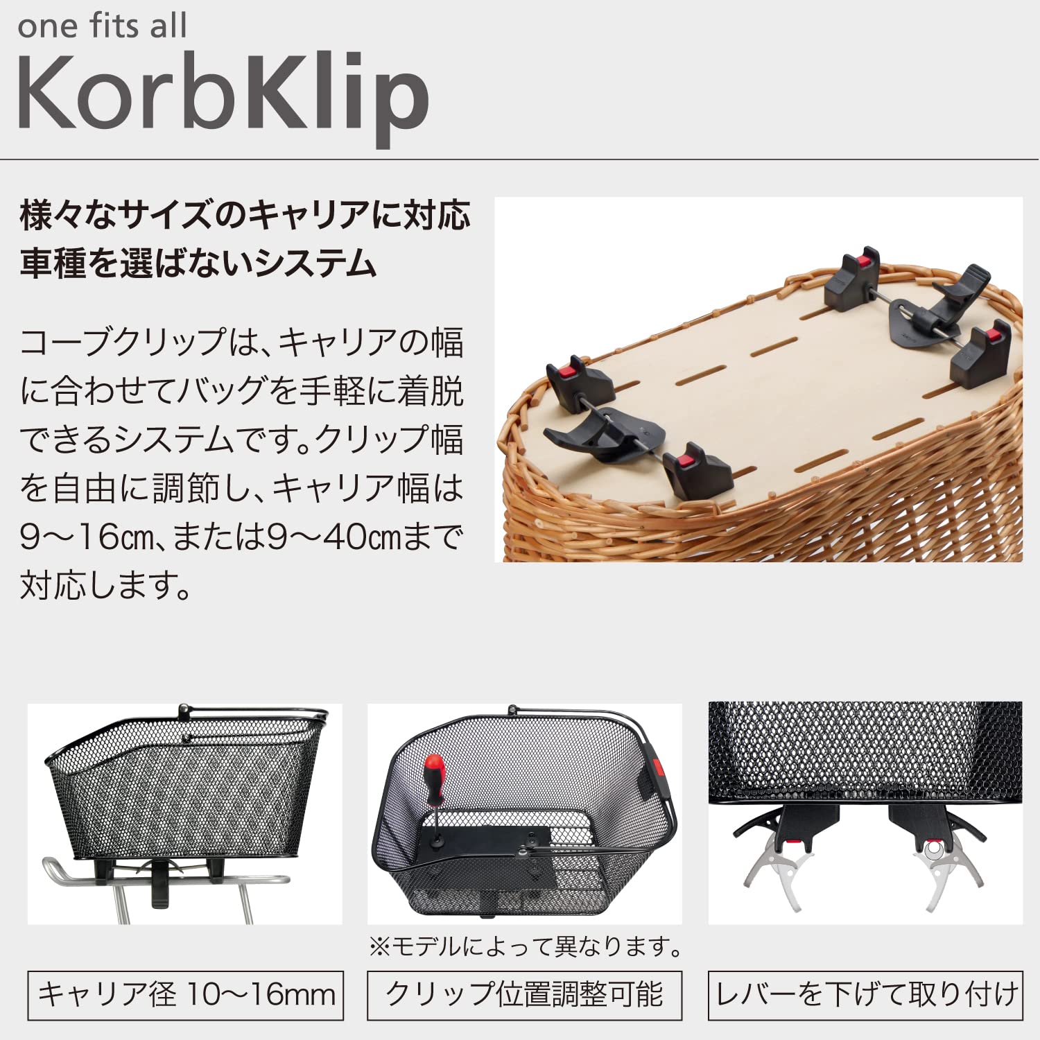 KLICKfix Unisex Adult Rear Bike Basket - 44 x 24 x 20cm Black Rear Wheel Bicycle Cargo Carrier | Perfect for Groceries, Picnics & Commuting Accessories