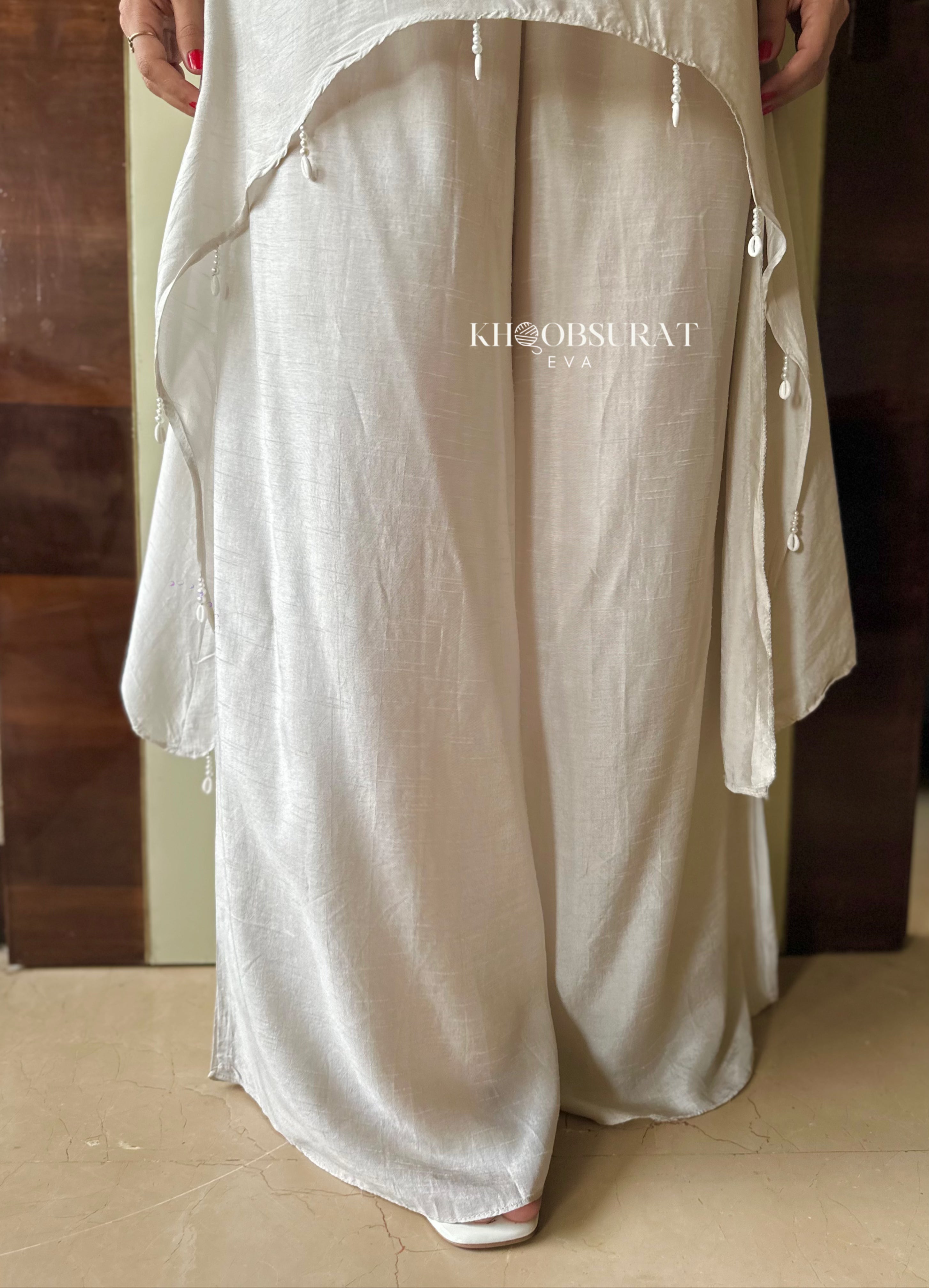 Elegant White Apsara Wedding Kurti Set for Brides - Perfect for Indian Weddings, Festivals & Special Occasions