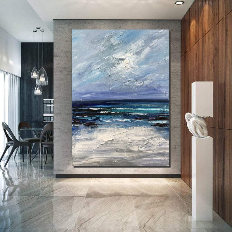 Extra Large Abstract Canvas Paintings - Hand Painted Modern Landscape Wall Art for Bedroom Decor | Perfect for Living Room, Office & Home Interior Design