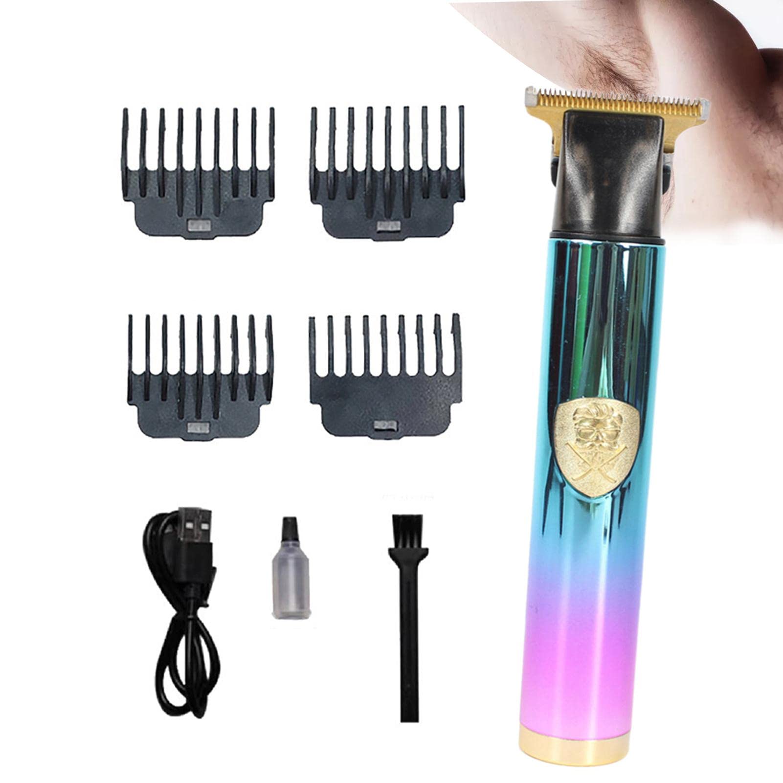 Professional Cordless Hair Trimmer for Men - 8-Piece Grooming Kit with T9 Clipper & T-Blade | Rechargeable Beard, Mustache & Nose Hair Trimmer | Perfect for Home Barbering, Travel & Personal Grooming