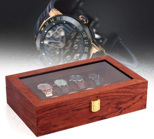 Automatic Rotating Watch Winder with 12 Slots - Luxury Watch Storage Box for Men & Women, Rosewood Finish - Perfect for Watch Collection Display, Jewelry Organization, and Home Decor