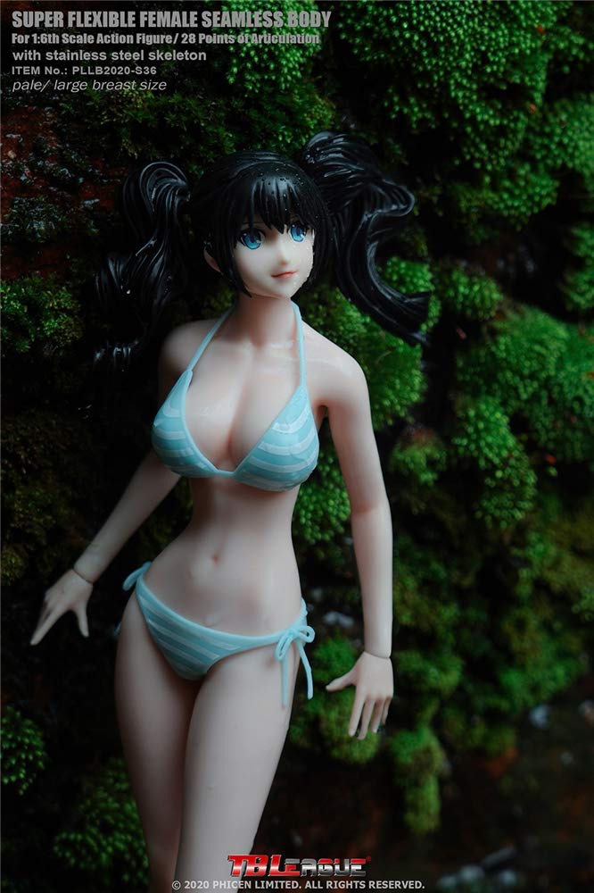 HiPlay TBLeague 1:6 Scale Seamless Anime Girl Action Figure - S36 Pale Skin with Head Sculpt | Realistic Large Bust Body | Perfect for Collectors, Photography & Diorama Displays