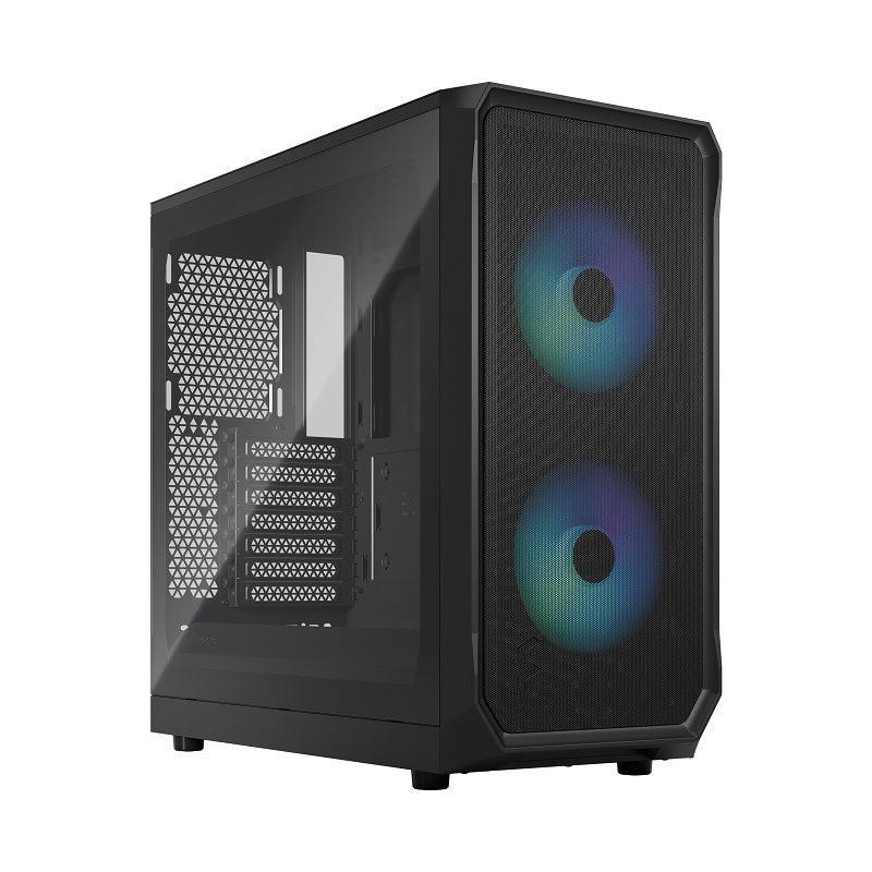 Fractal Design Focus 2 ATX Mid Tower PC Case - Black Tempered Glass with 2x Aspect 14 RGB Fans | High Airflow Gaming Case for Custom Builds, Workstations & Home Offices