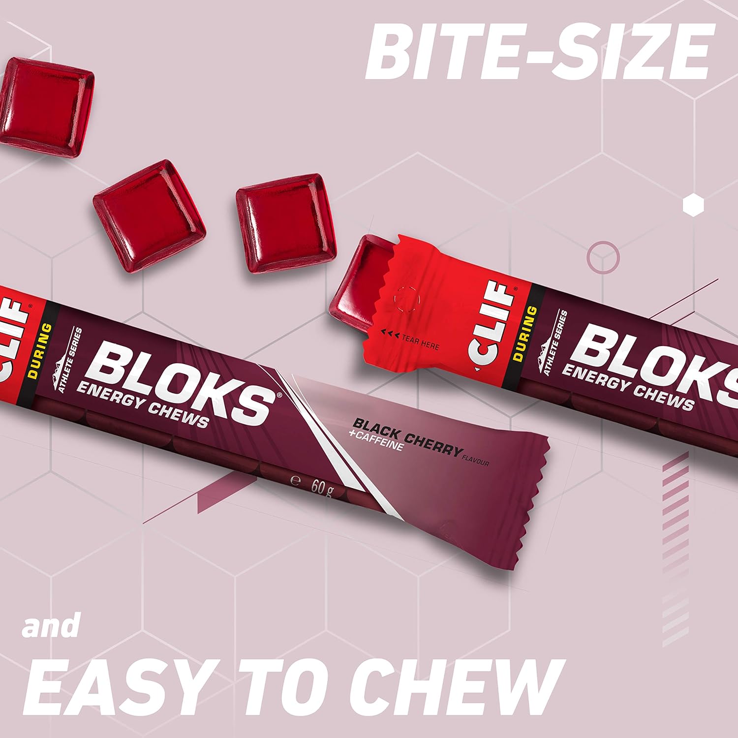 CLIF BLOK Energy Chews - 18 Pack (60g Each) | Fuel Your Performance with Natural Energy Boost for Runners, Cyclists & Athletes | Perfect for Workouts, Hiking & Endurance Sports