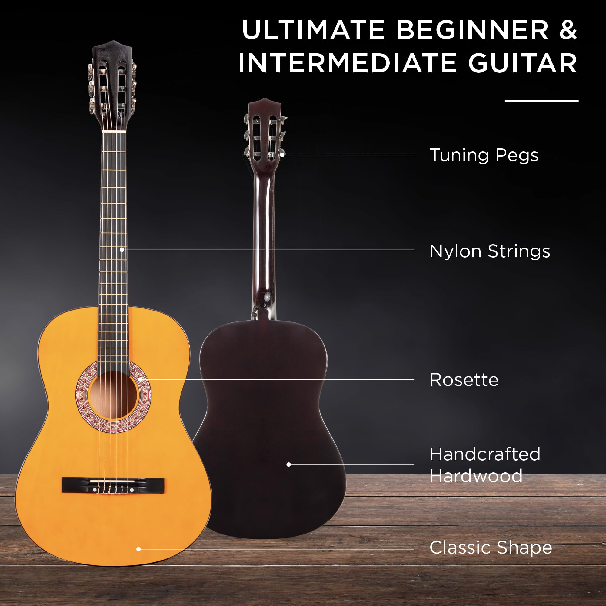 Best Choice Products 38-Inch All Wood Acoustic Guitar Starter Kit with Gig Bag, 6 Picks, Nylon Strings & Strap - Natural Finish | Perfect for Beginners, Travel & Home Practice
