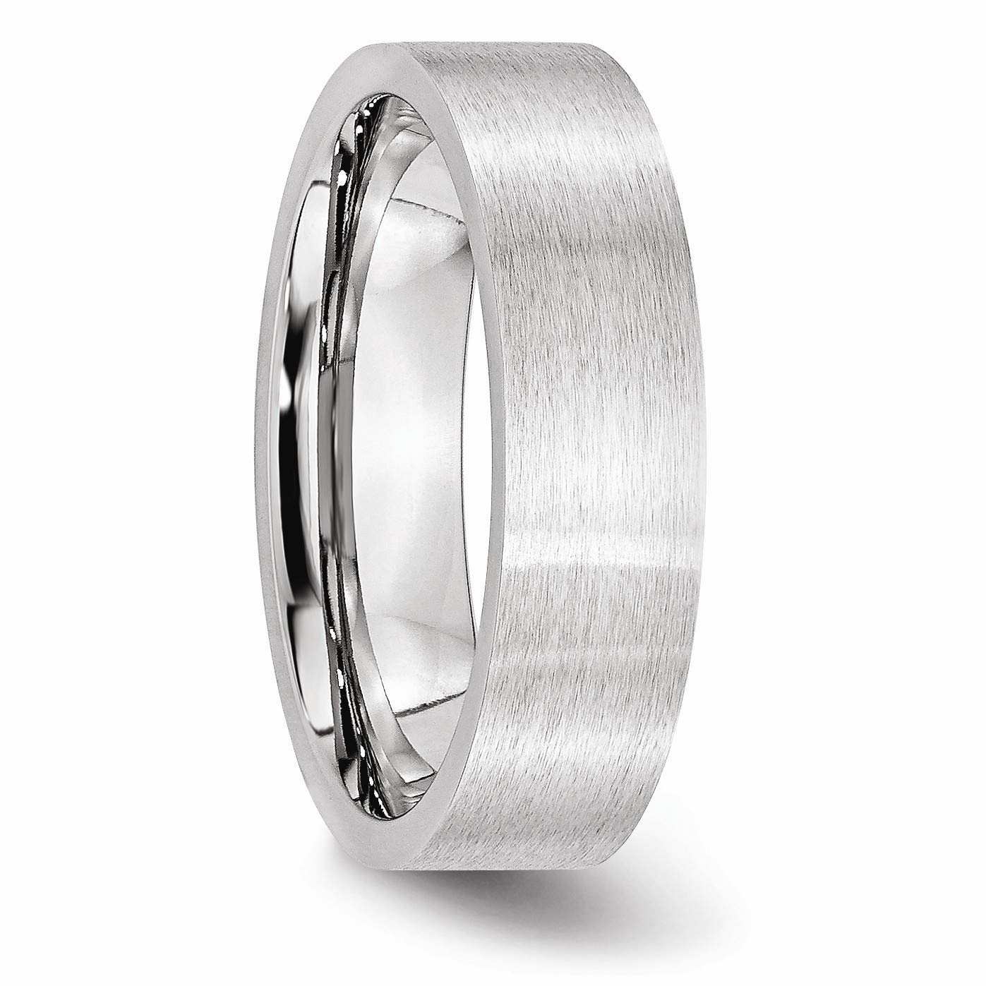 6mm Cobalt Satin Comfort Wedding Band - Perfect for Men's Engagement & Anniversary Rings