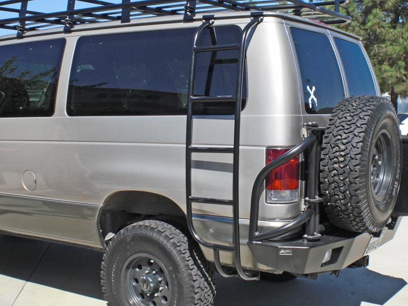 Aluminess Heavy Duty Side Ladder for Ford E-Series Vans (1992-2014 Models) - Perfect for Roof Access, Cargo Loading & Van Customization
