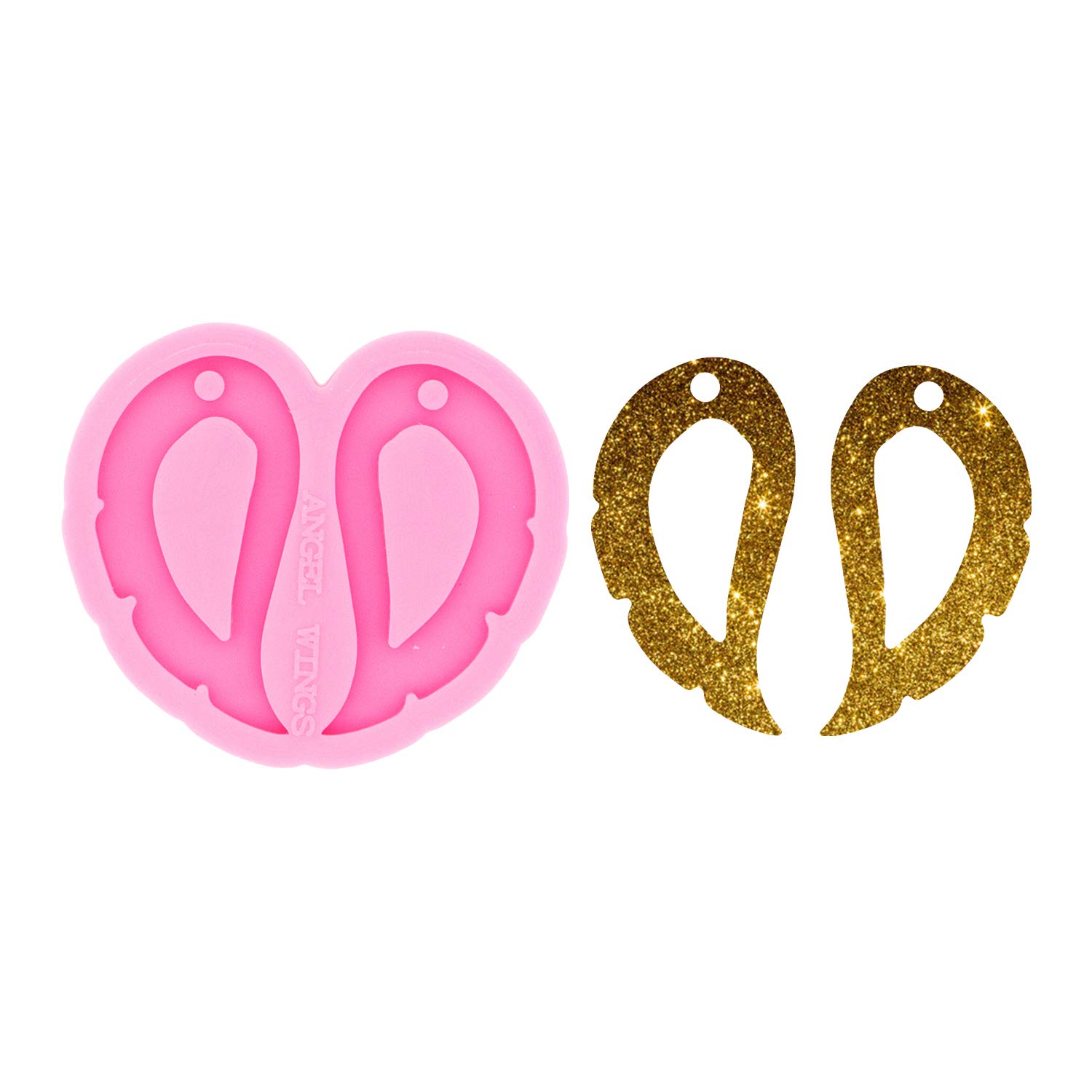Angel Wing Feather Hollow-Out Earring Resin Molds - DIY Epoxy Jewelry Silicone Molds for Handmade Pendants & Fashion Accessories | Perfect for Crafting Unique Women's Jewelry, Resin Casting Projects & DIY Gifts