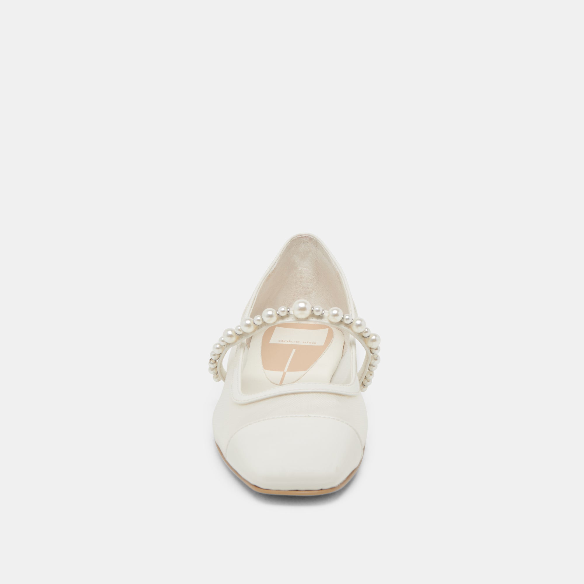 Rollin Pearl Ballet Flats - Women's White Mesh Comfortable Slip-On Shoes for Casual Wear, Work & Dance