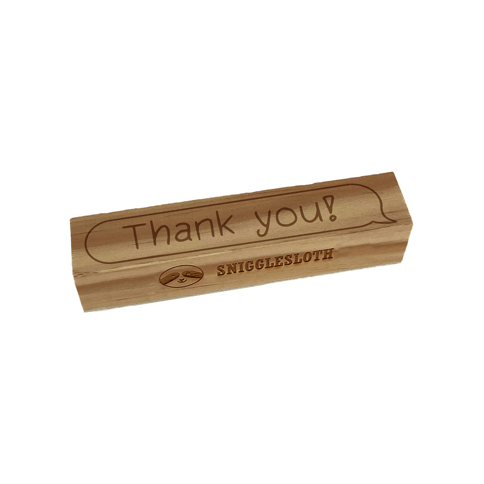 Large 3.75in Thank You Chat Bubble Rubber Stamp for Crafting & Card Making