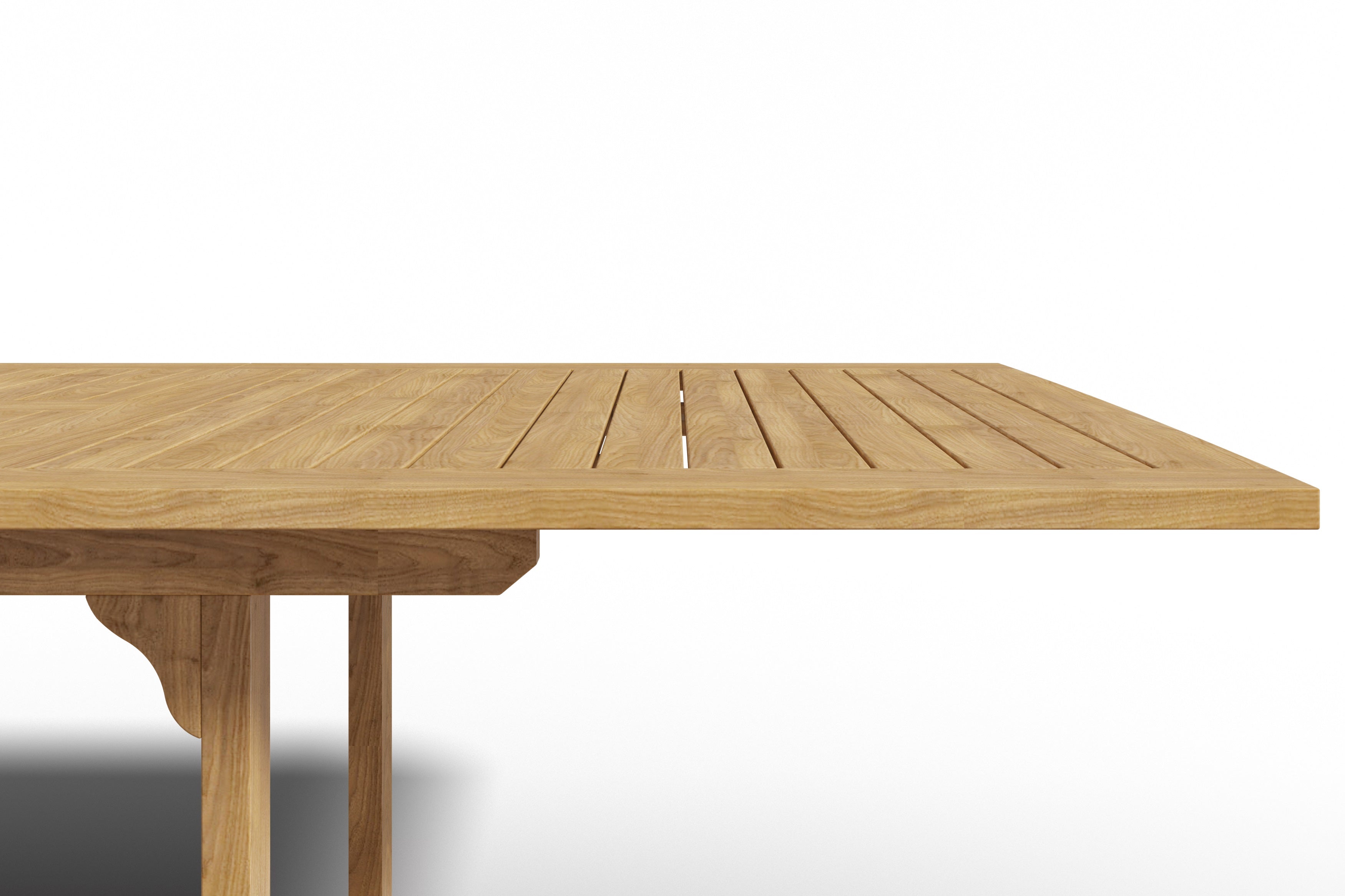 Premium Teak Outdoor Dining Table with Double Extensions & Umbrella Hole | Weather-Resistant Rectangular Patio Table for Garden, Deck & Backyard Dining