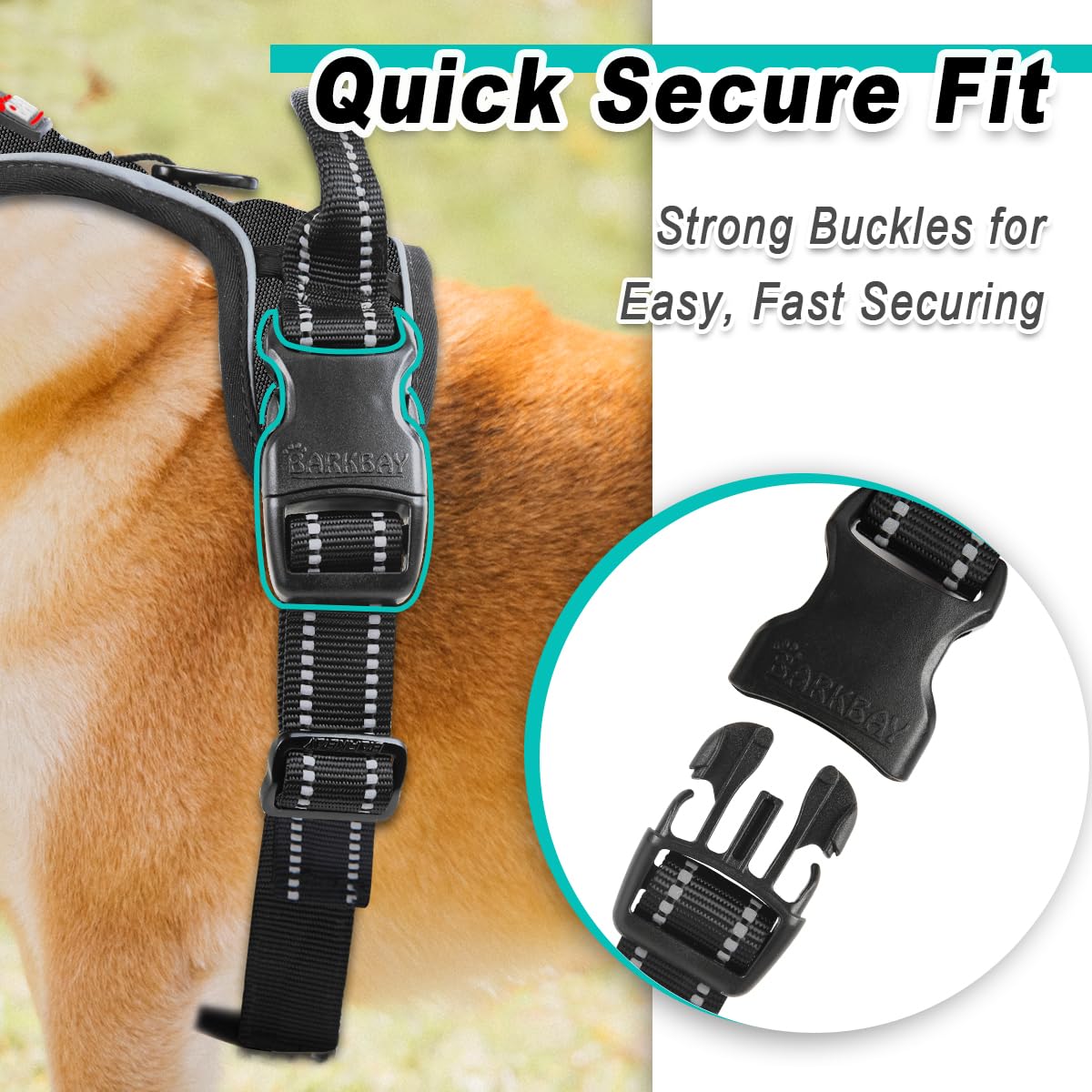 BARKBAY No Pull Pet Harness - Adjustable Reflective Dog Vest for Small, Medium & Large Dogs - 3M Reflective Oxford Material for Safety - Perfect for Walking, Hiking & Outdoor Adventures (XL)