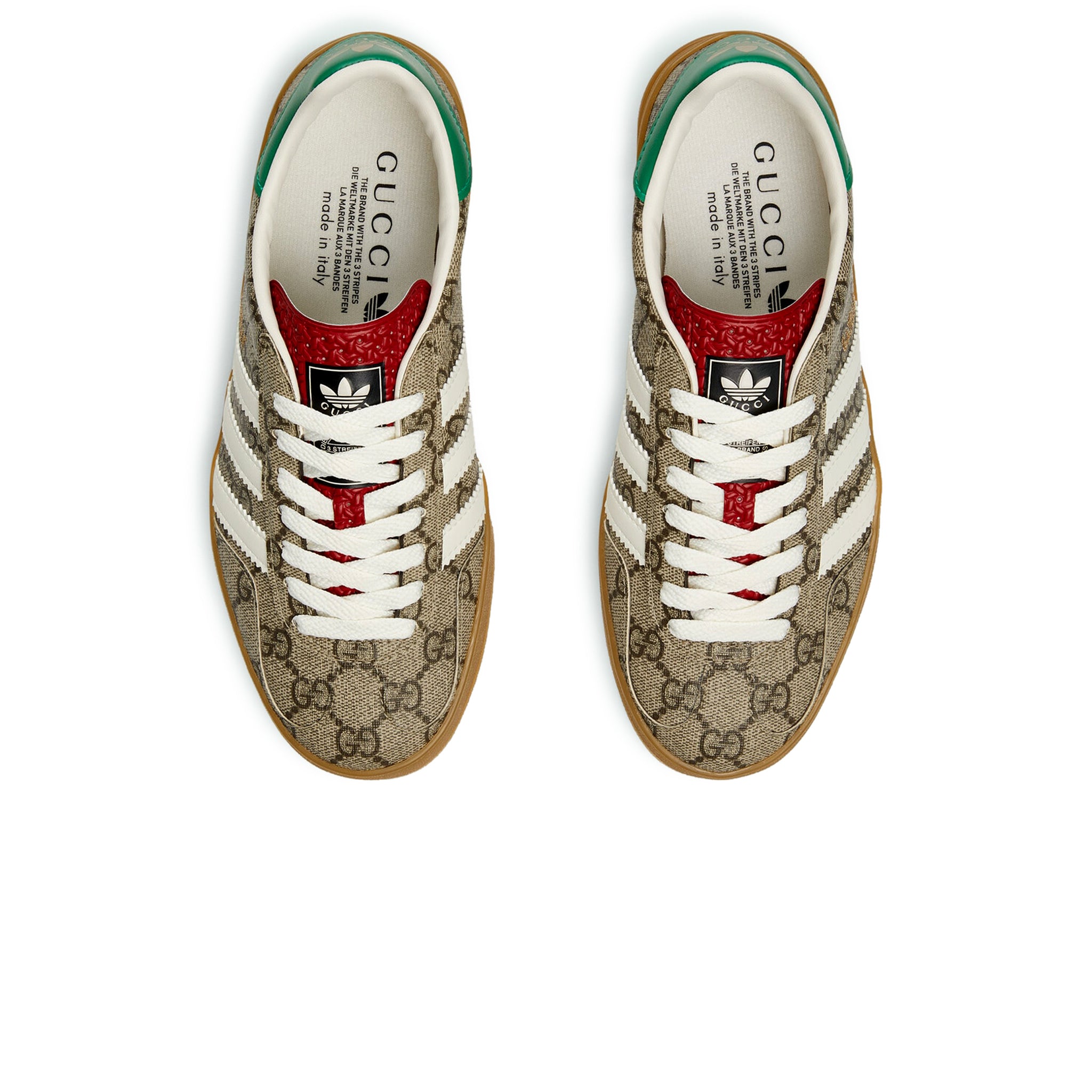 Gucci x Adidas Gazelle Sneakers - Beige GG Monogram Leather Low-Top Fashion Shoes for Women & Men | Perfect for Casual Wear, Street Style & Luxury Fashion Outfits