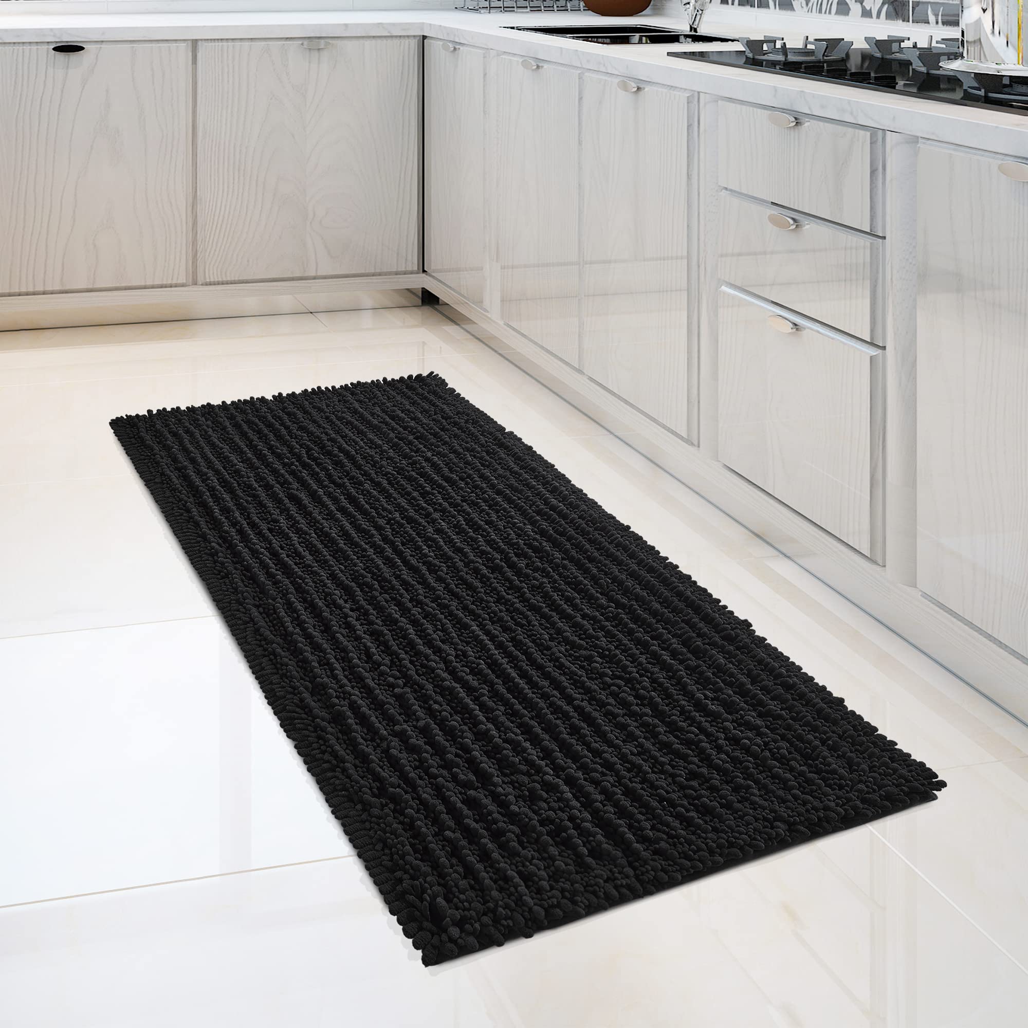 FLOLEOPA Soft Plush Microfiber Bathroom Rugs - Super Absorbent, Non-Slip, Machine Washable Bath Mats for Tub, Shower & Floor (27.5