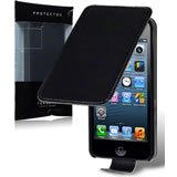 Apple iPhone 5 / 5S / SE Flip Leather Case - Premium Black Protective Cover with Card Slot | Perfect for Business, Travel & Everyday Use