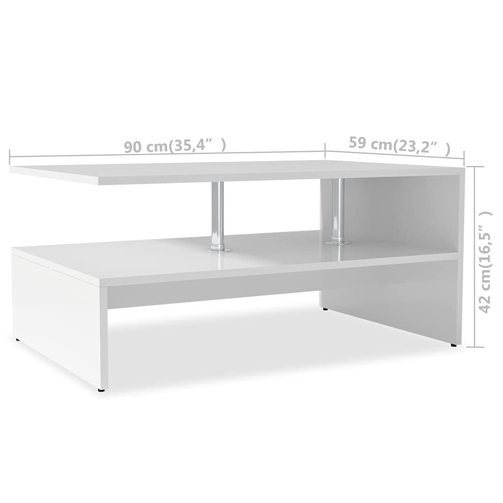 Modern White Coffee Table - 35.4
