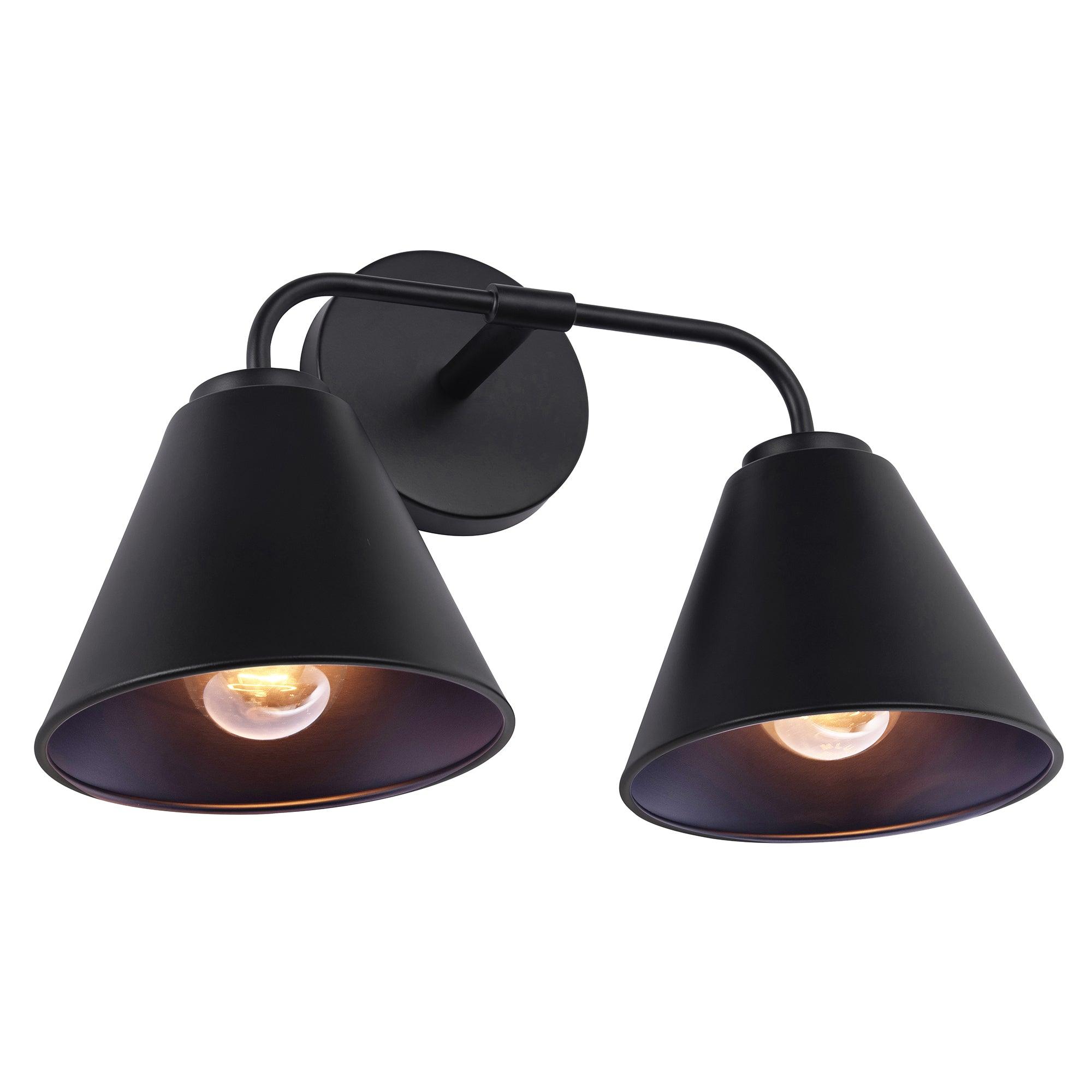 Modern 2-Light Loft Style Vanity Light - Brushed Nickel Bathroom Sconce for Contemporary Bedroom & Powder Room Lighting