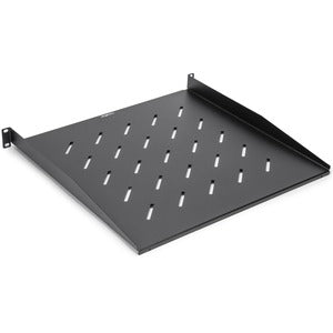 1U Universal Vented Rack Shelf - 17.72 Inch (450mm) Depth, Black - Perfect for Server Racks, Network Equipment & Data Center Organization