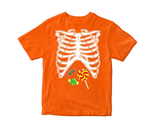 Kids Tee - Skeleton Costumes Candy - Orange