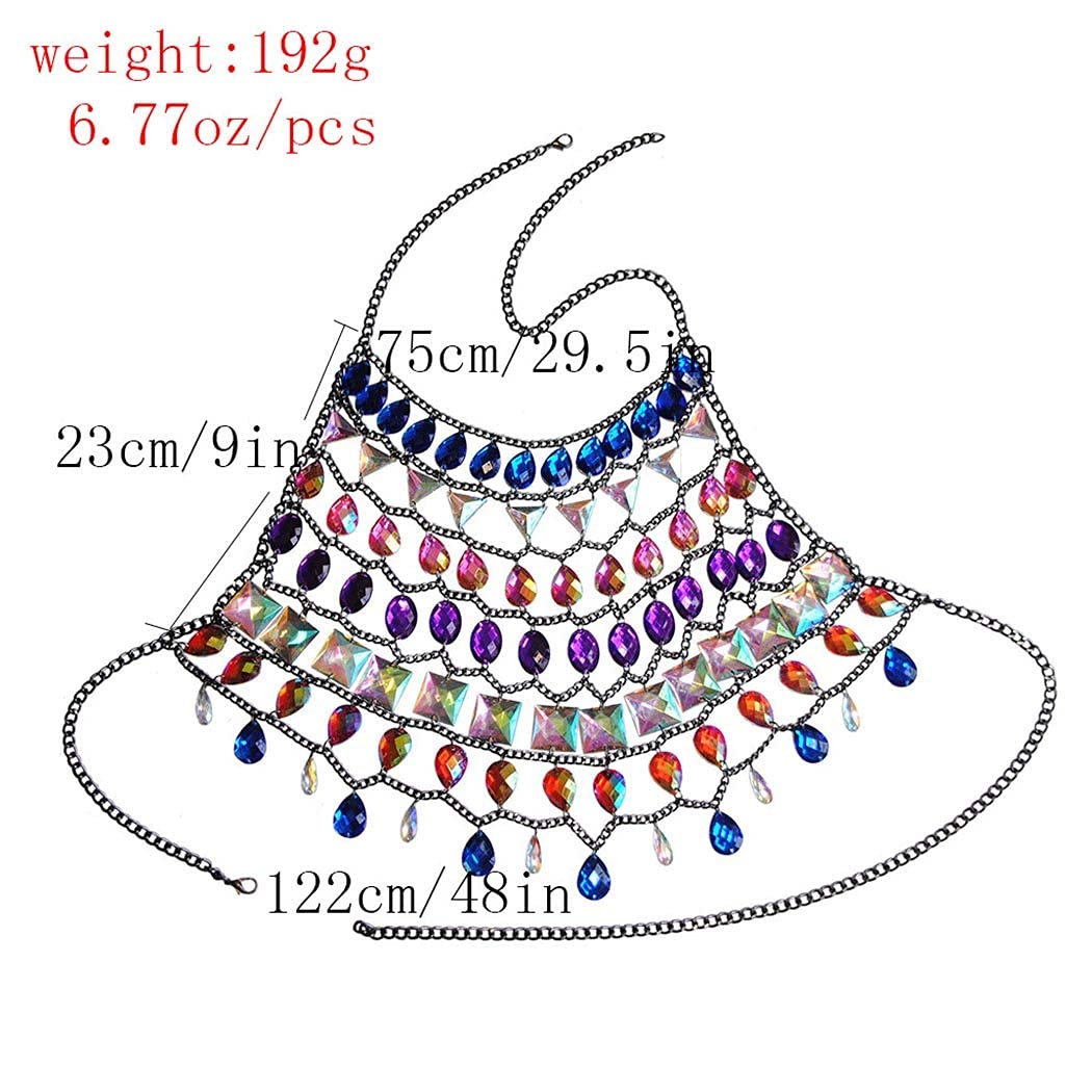 Boho Rhinestone Body Chain - Sexy Belly Waist Skirt Jewelry for Women | Festival Accessories, Beach Party, Music Concert Outfit
