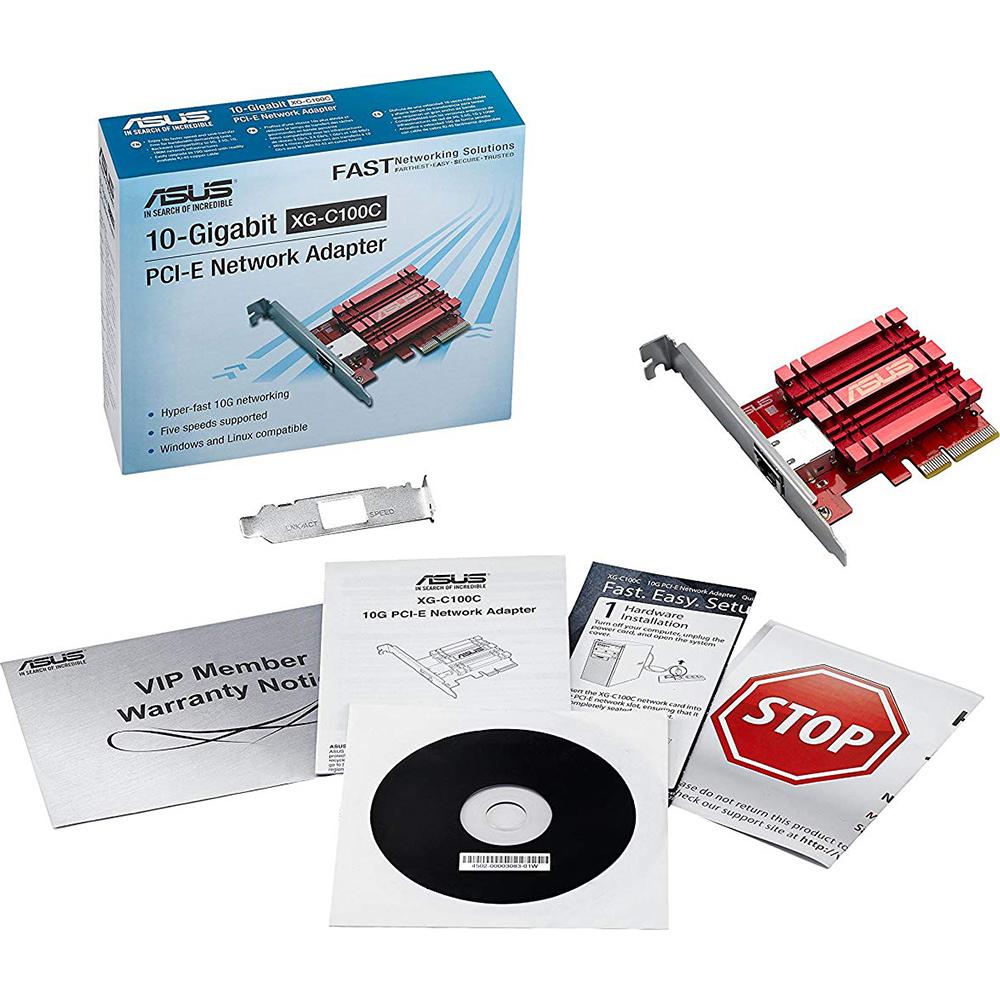 ASUS 10G Network Adapter Card - PCIe x4 Ethernet Card with 90IG0440-MA0R00 Model | High-Speed 10Gbps LAN for Gaming, Streaming & Server Workstations