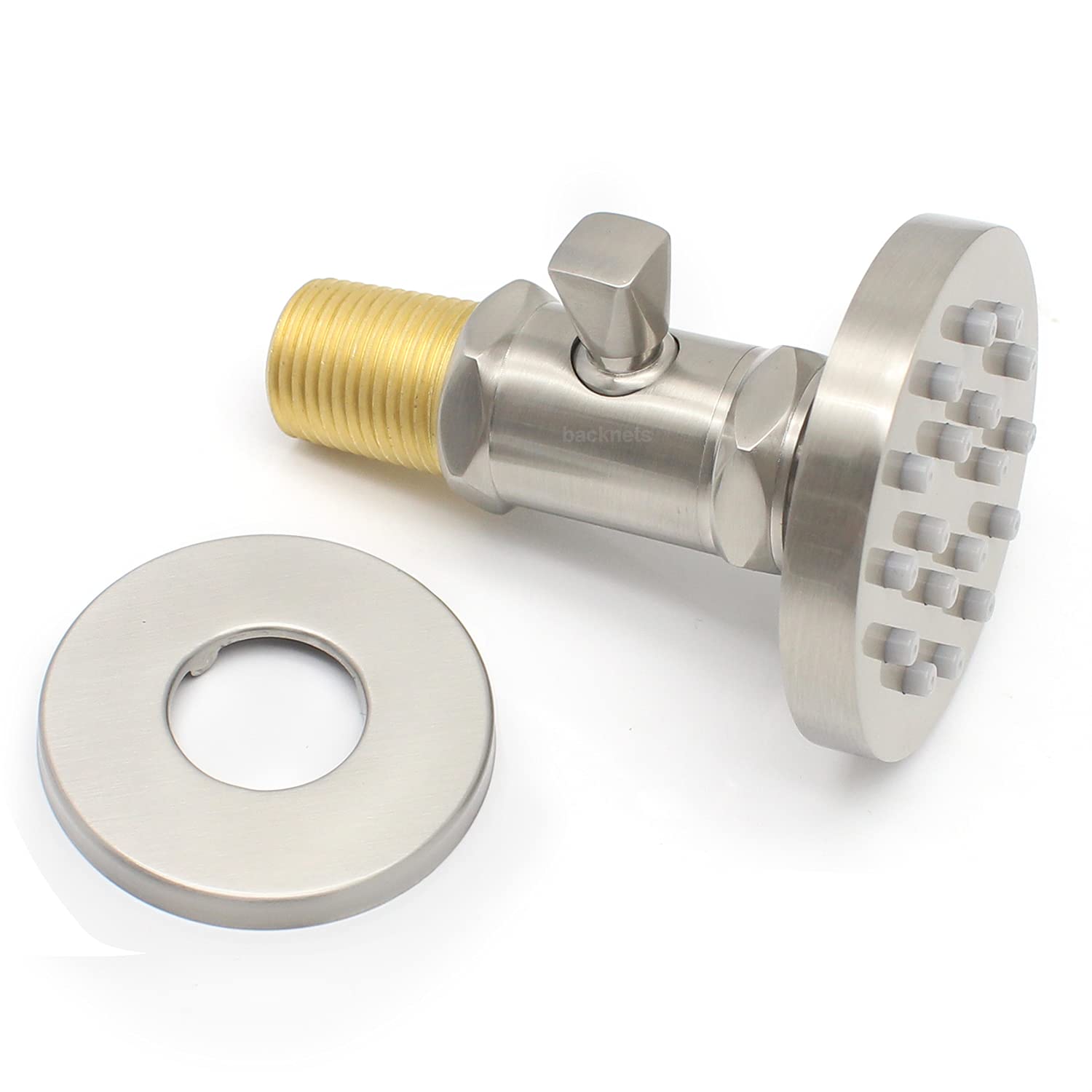 Upgraded Solid Brass Round Shower Spray Jets - 6 Pack Wall Mounted Adjustable Body Massage Sprayer with On/Off Switch & Water Control Valve in Brushed Nickel - Perfect for Spa-Like Bathroom Experience & Luxury Shower Upgrades