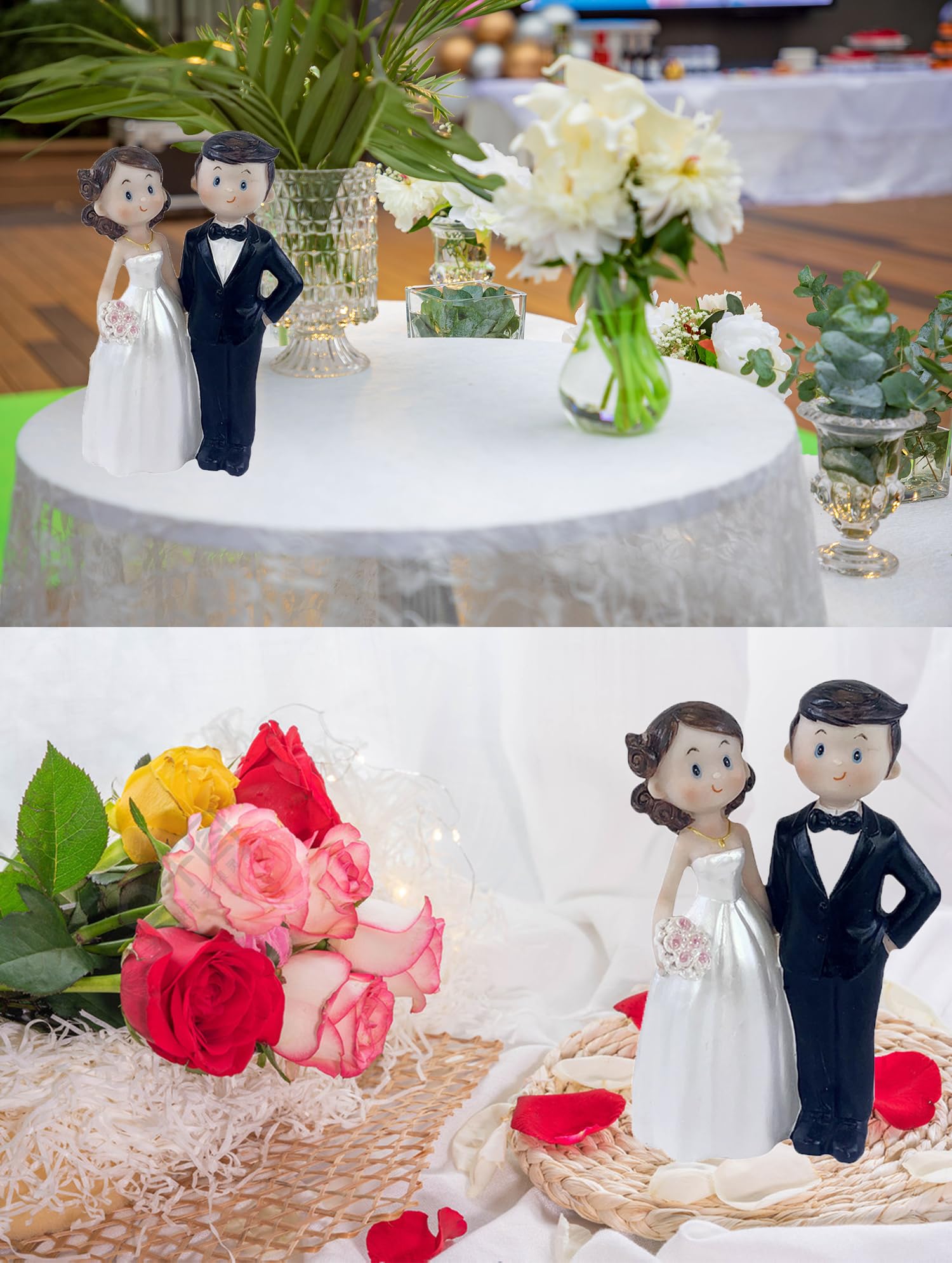 Custom Mr & Mrs Cake Topper - Wedding Couple Dolls, Anime Bride & Groom Cake Decorations, Cute Cartoon Couple Toppers for Anniversary, Engagement & Bridal Showers - Perfect for Wedding Cakes, Cupcakes & Dessert Tables