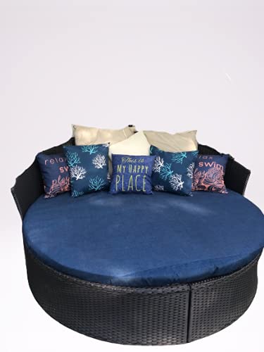 Waterproof Outdoor Round Daybed Cover with Drawstring - UV Resistant, Fade Proof - Perfect for Patio, Garden, Poolside & Backyard Relaxation