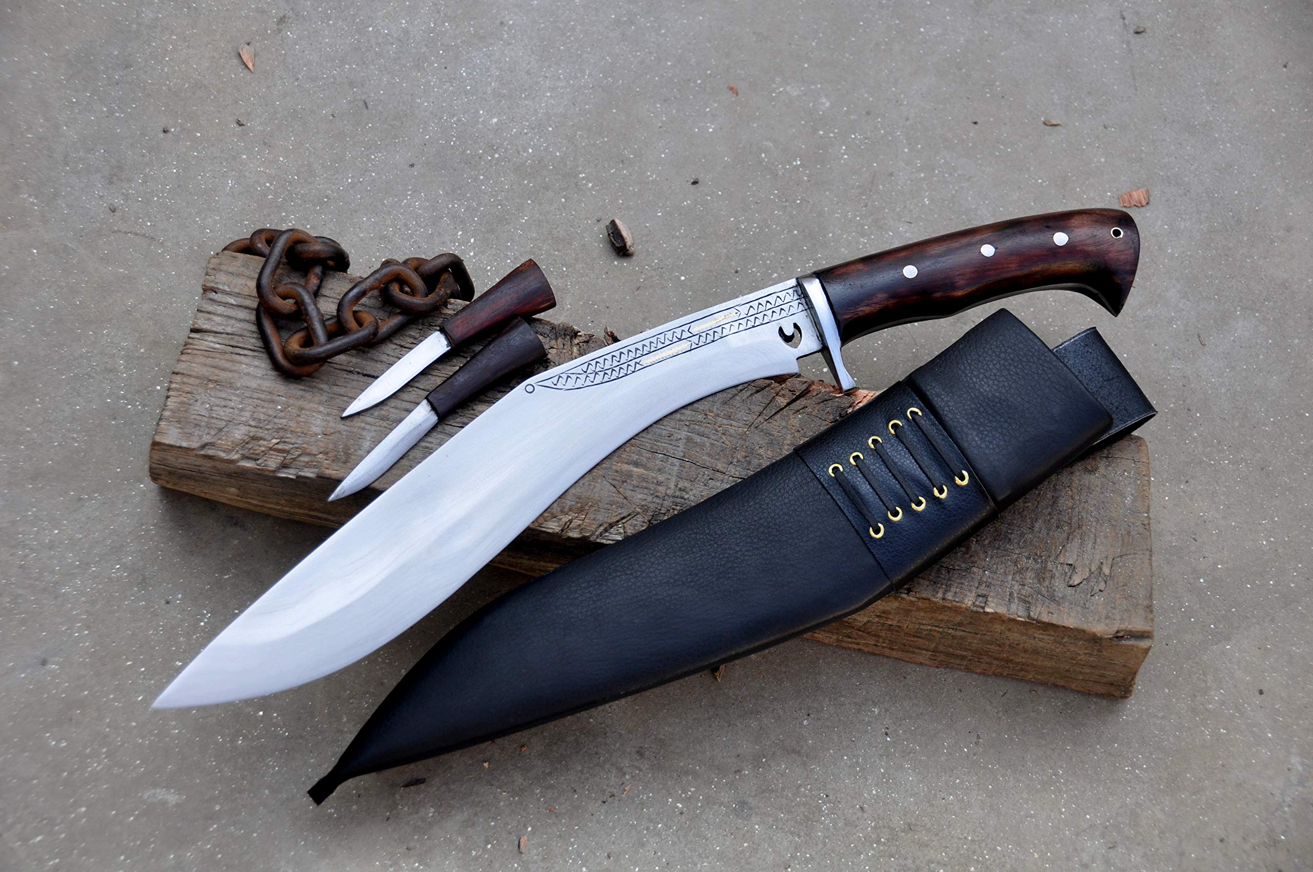 13 Inch Handmade Cheetlange Hunter Kukri Knife - Full Tang Fixed Blade with Tempered Sharp Edge - Perfect for Hunting, Camping & Outdoor Survival