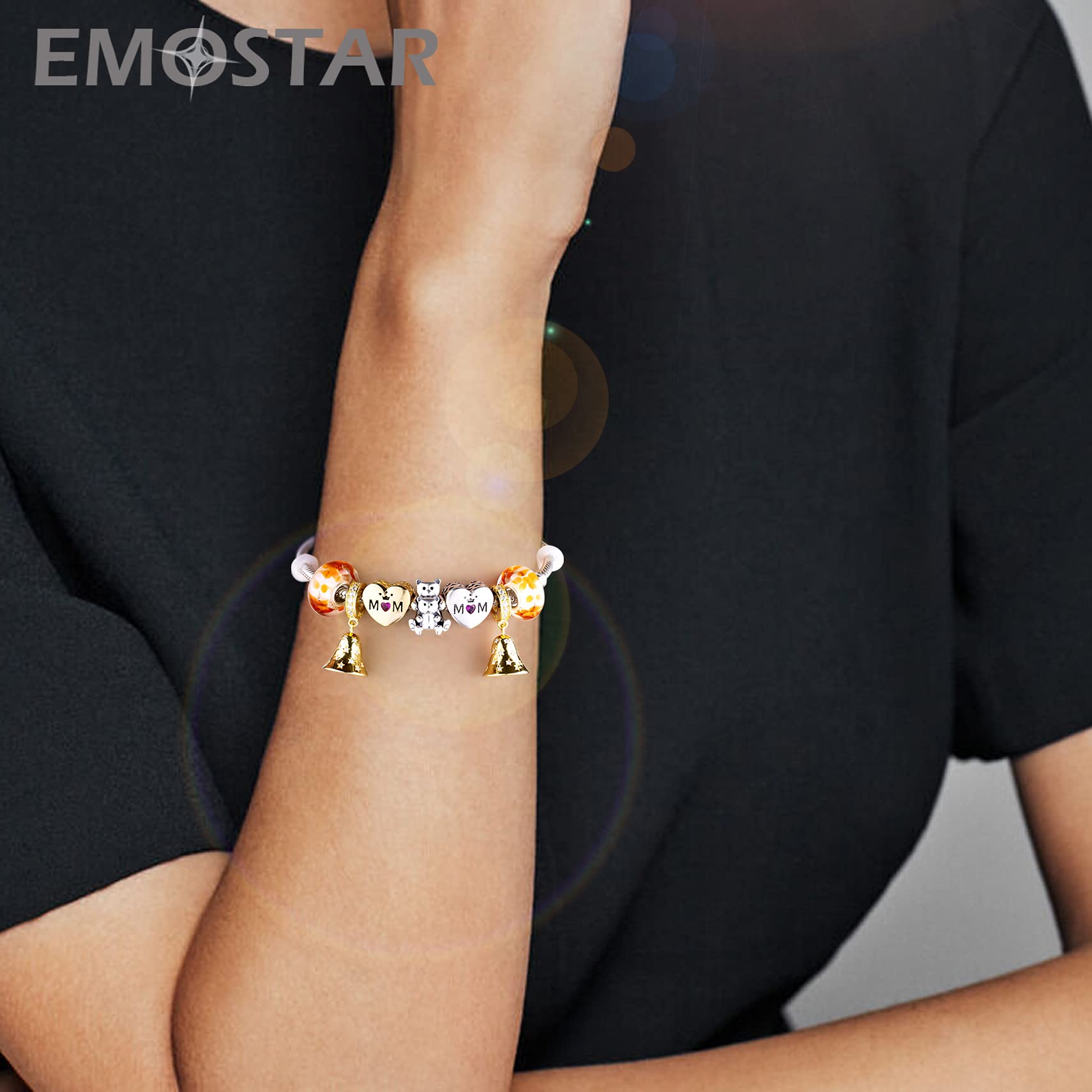 EMOSTAR Sterling Silver Family Theme Charms - Mother Father Daughter Son, Nana, Wife Husband, Godmother, Mom Crown & Sister Heart Beads | Perfect Gift for Mother's Day, Father's Day & European Bracelet Lovers | Ideal for Family Reunions, Anniversary Gifts & Special Occasions
