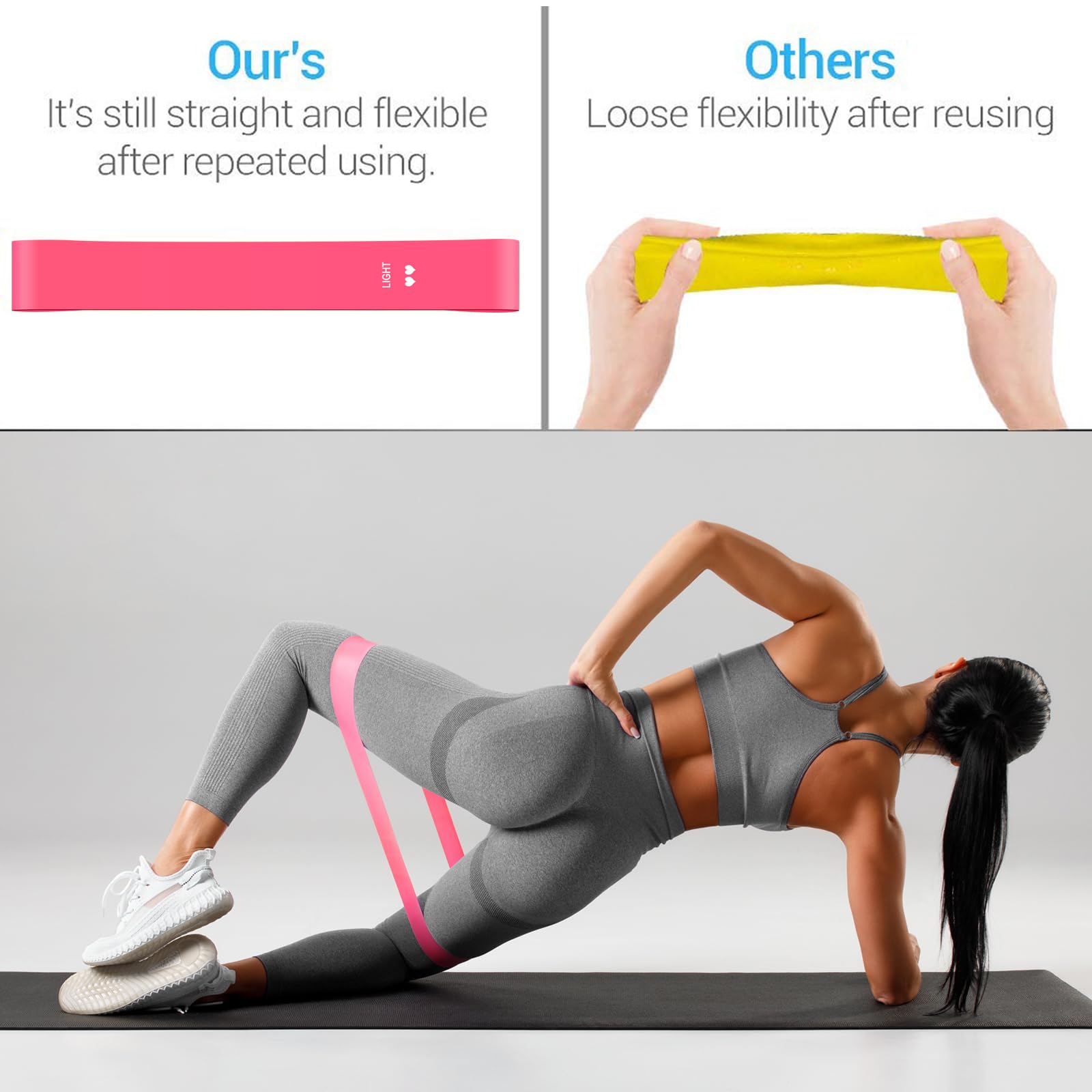 Premium QUMMBREAT Natural Latex Resistance Bands Set - 5 Adjustable Strength Levels for Home Workouts, Gym Training & Yoga | Portable Exercise Bands for Men & Women with Carry Case | Perfect for Strength Training, Physical Therapy & Stretching