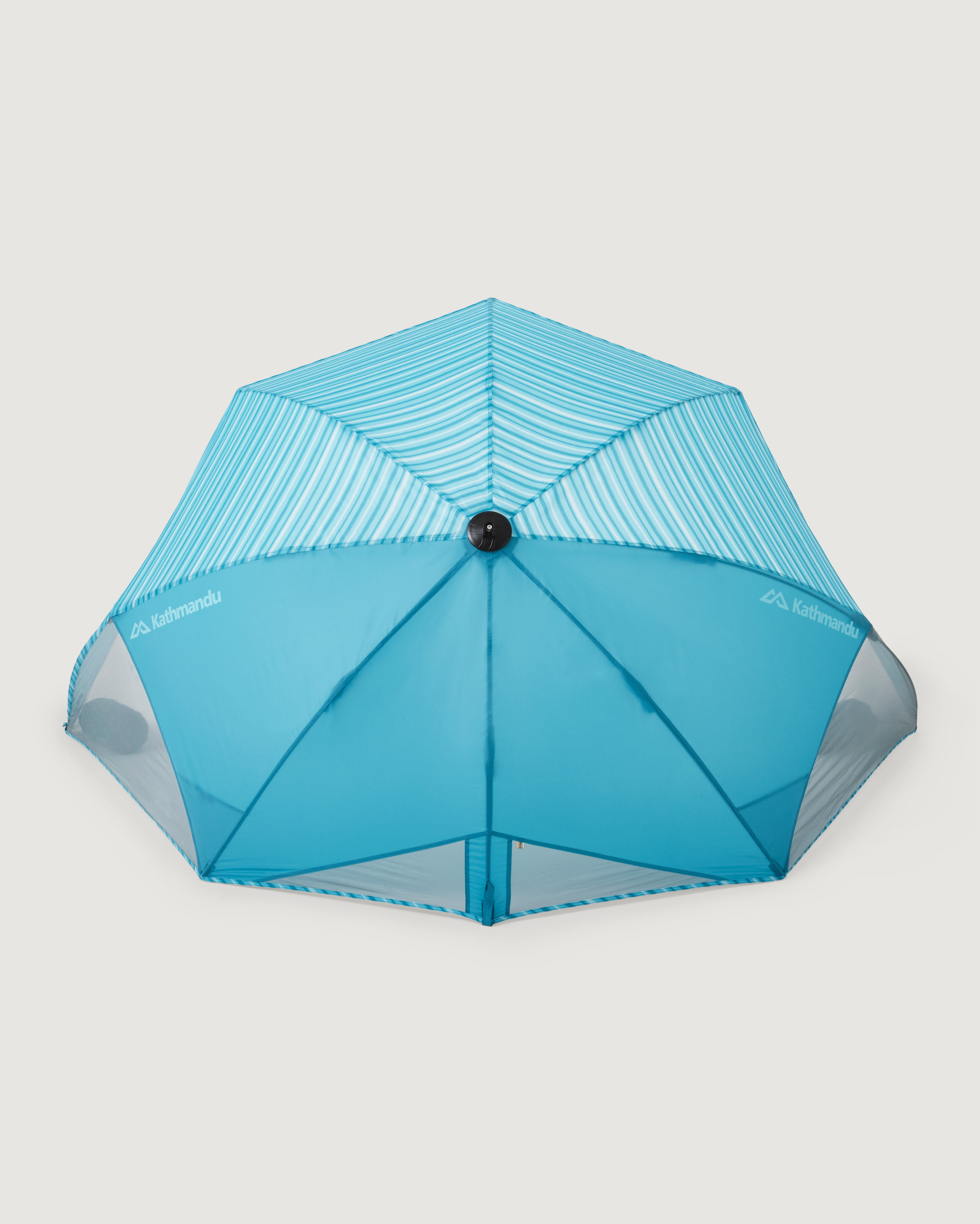 Retreat Umbrella Beach Shelter Cove Stripe - Portable Sun Shade for Outdoor Activities, Picnics, and Beach Trips