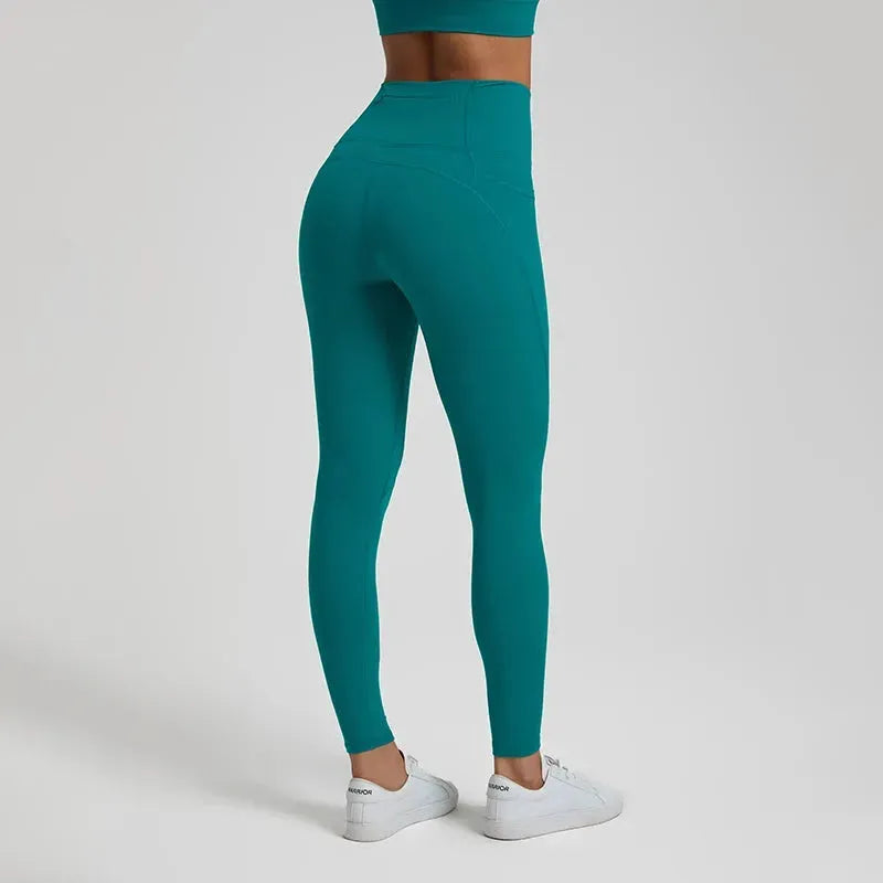 Seamless Nude Yoga Pants for Women - 3 Pocket High Waisted Gym Leggings with Push Up Effect | Perfect for Workouts, Running & Lounge Wear