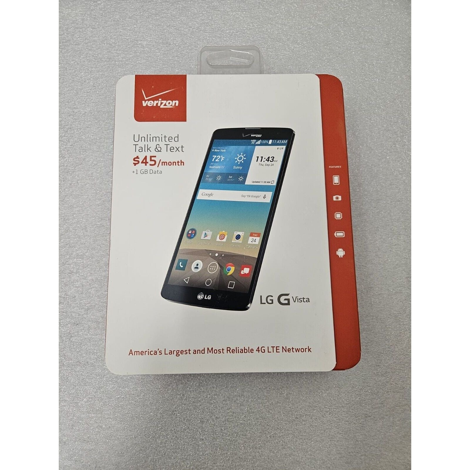 LG G Vista (VS880) Black Verizon Unlocked CDMA Smartphone - Perfect for Business, Travel & Entertainment