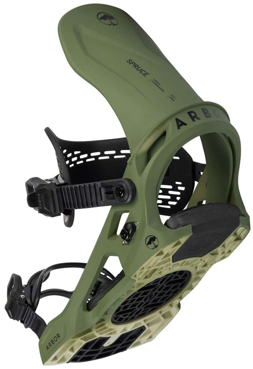2024 Arbor Spruce Snowboard Bindings - Lightweight & Durable for All-Mountain Riding | Perfect for Freestyle & Powder Snowboarding