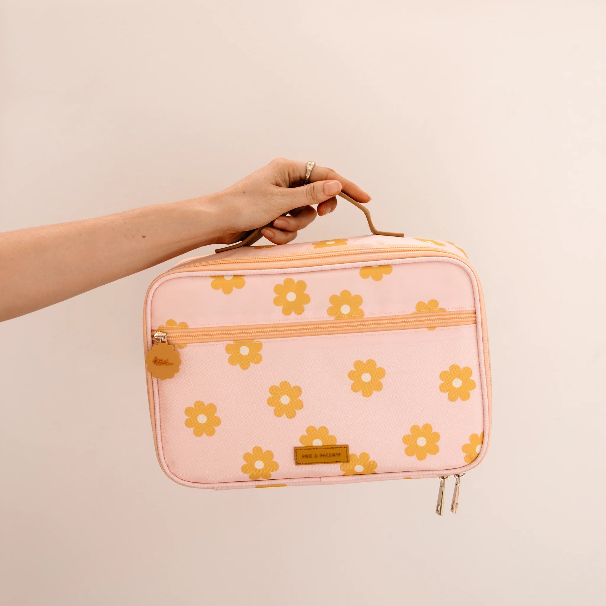 Insulated Lunch Bag with Daisy Chain Design - Perfect for School, Work, and Picnics | Leakproof & Eco-Friendly Food Container