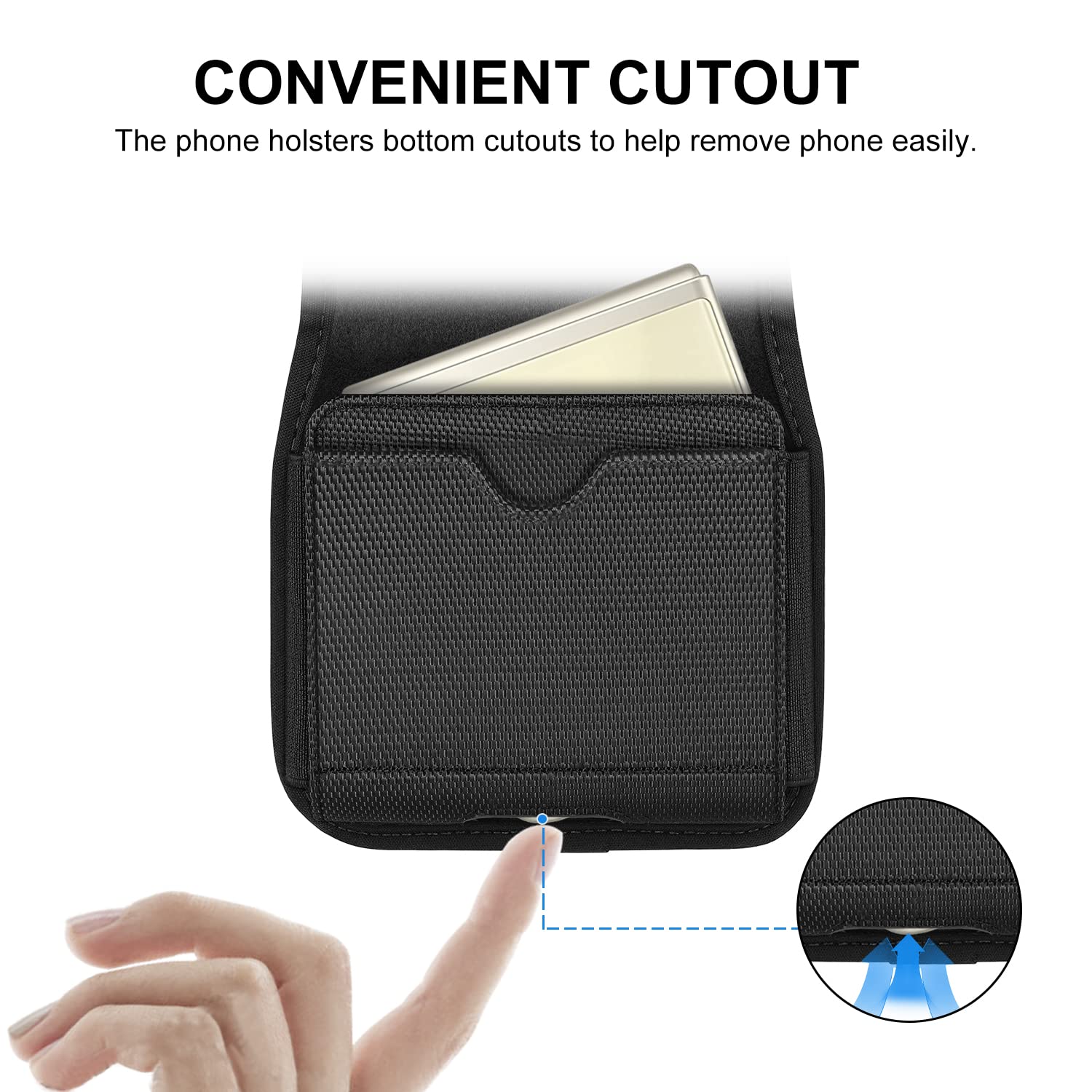 Premium Leather Holster for Samsung Galaxy Z Flip 6/5/4/3 - Belt Clip Phone Case with ID Card Slot & RFID Protection (Fits with Protective Case) - Perfect for Work, Travel & Outdoor Activities