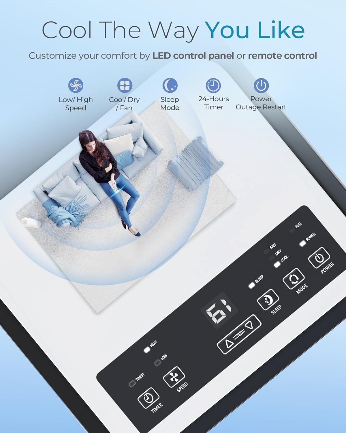 12,000 BTU Portable Air Conditioner with Dehumidifier & Remote Control - Cools Rooms Up to 450 Sq.Ft - Energy Efficient Window AC Unit with 24H Timer & Fan Mode - Perfect for Bedrooms, Offices, and Small Apartments